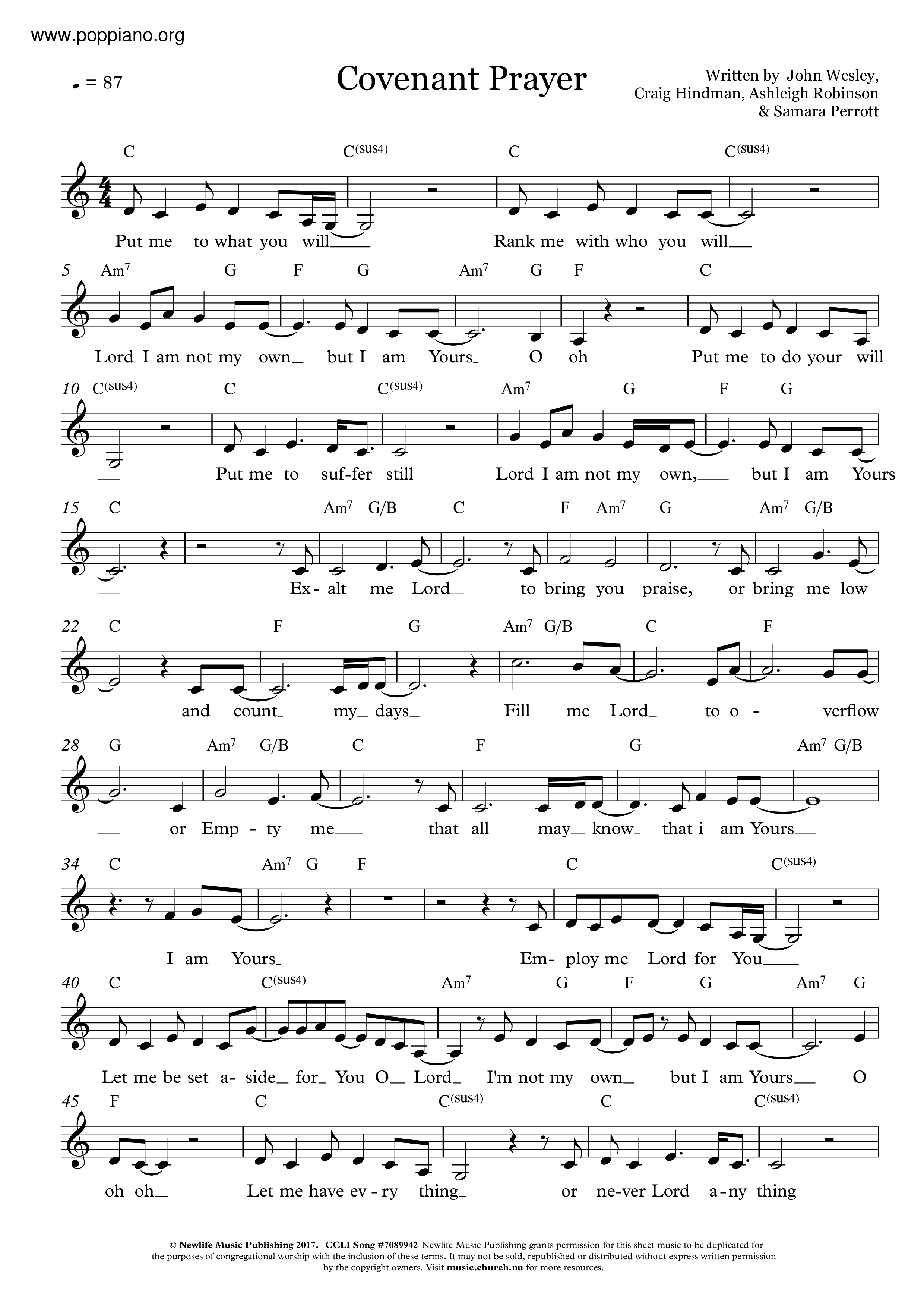 Covenant Prayer琴谱