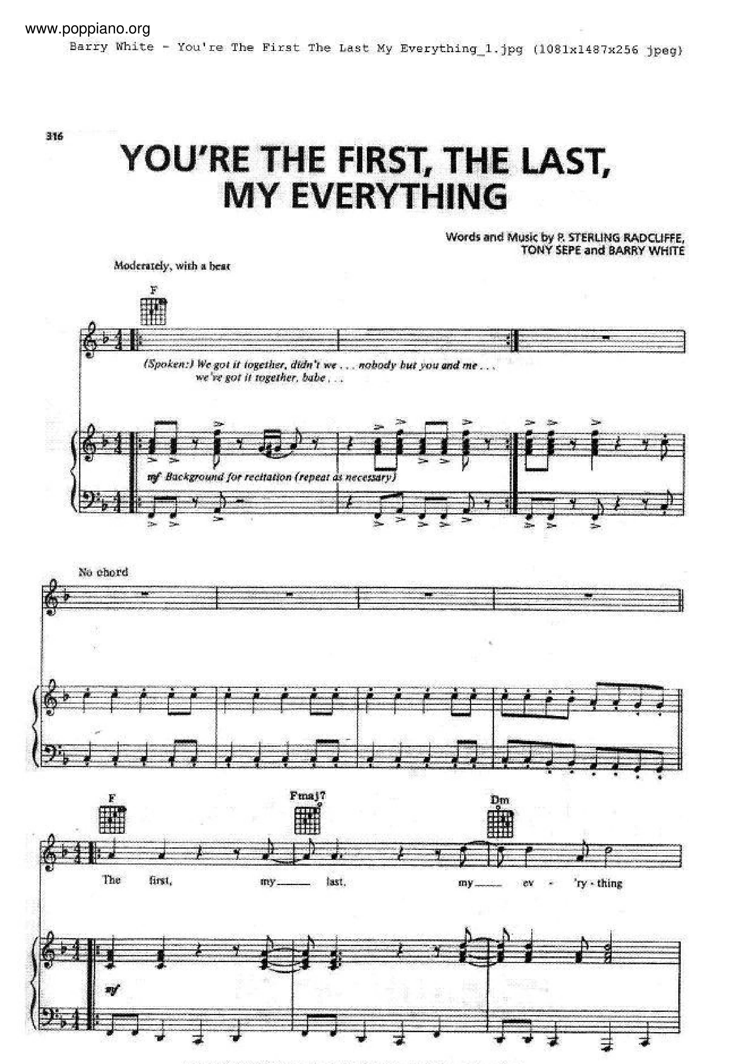 You're The First, The Last, My Everything琴谱