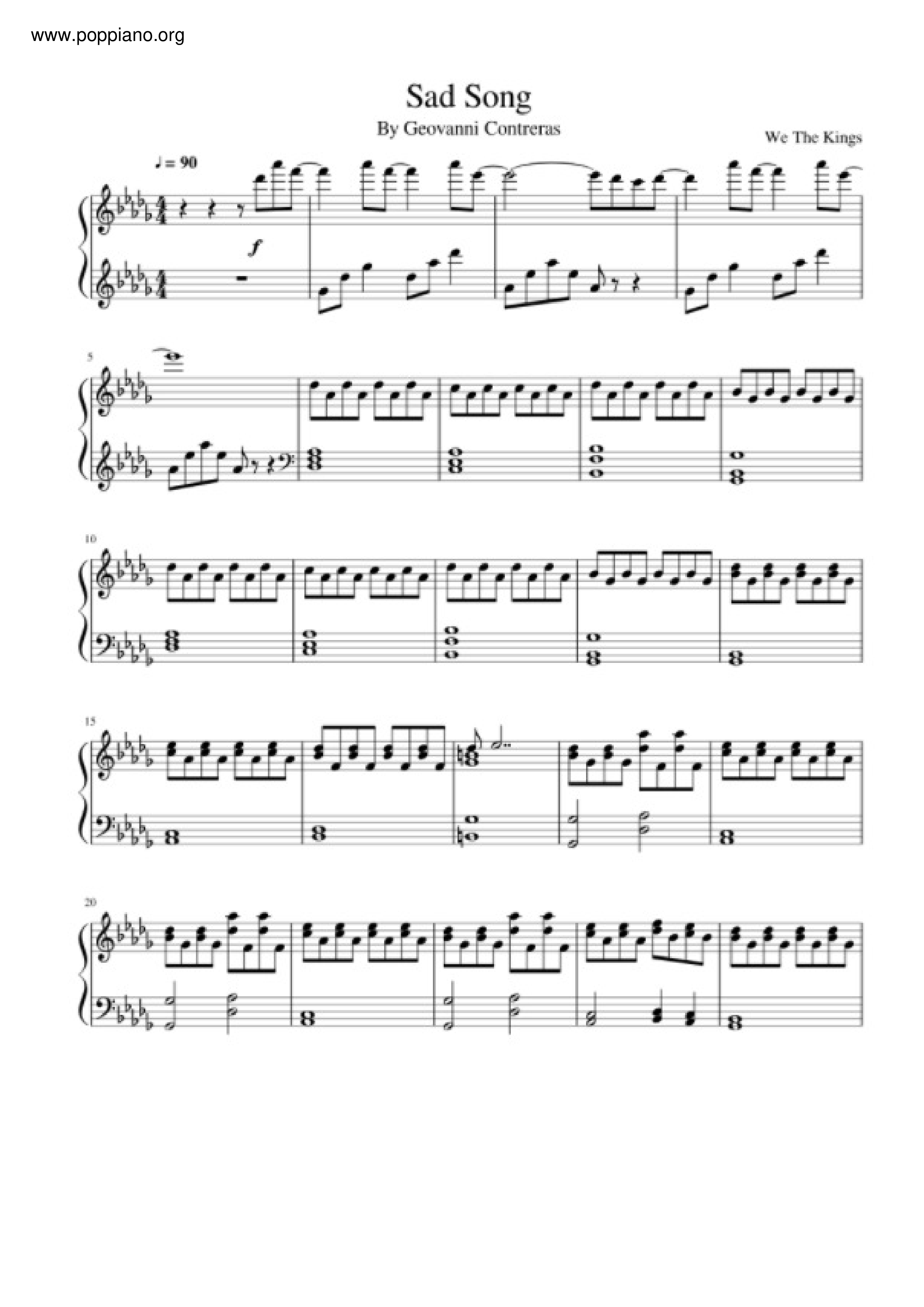 Sad Song琴谱