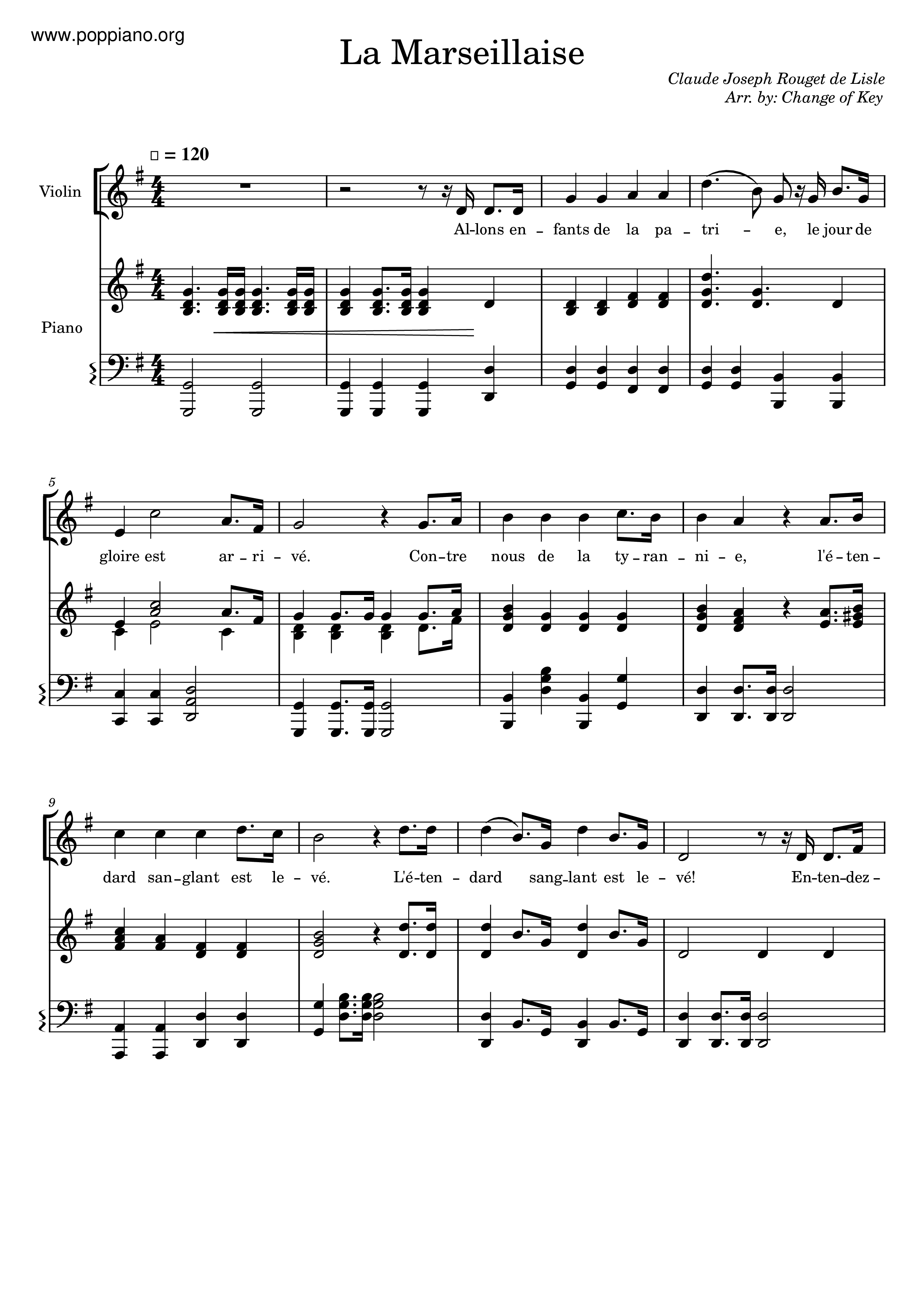 La Marseillaise琴谱