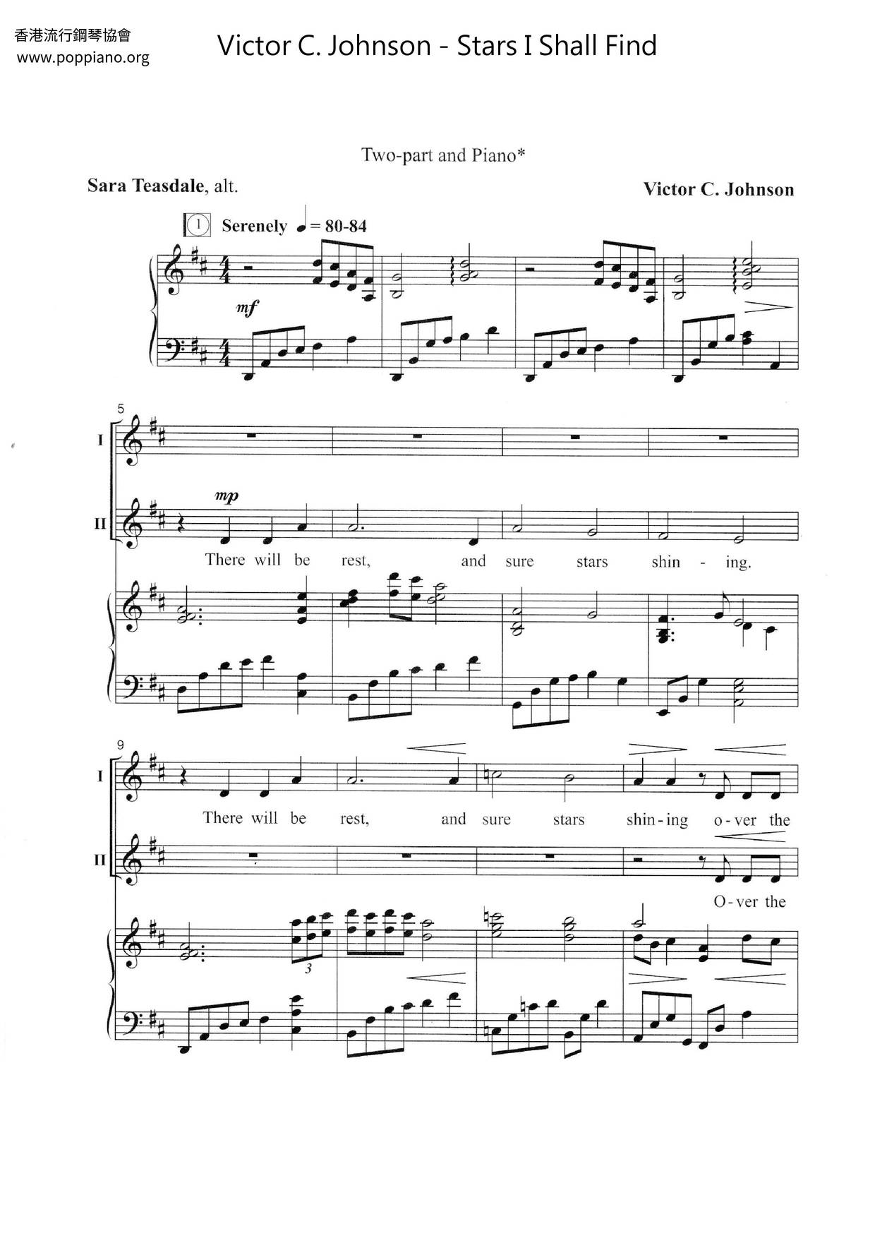 Stars I Shall Find琴谱