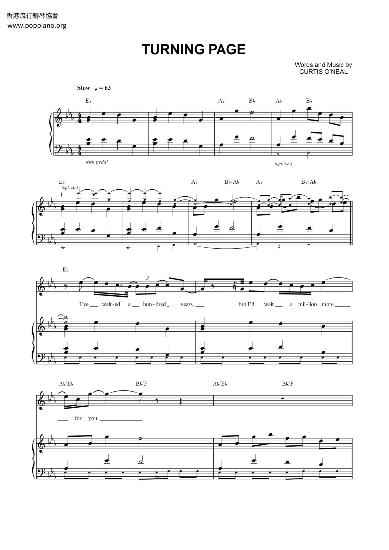 Turning Page琴谱