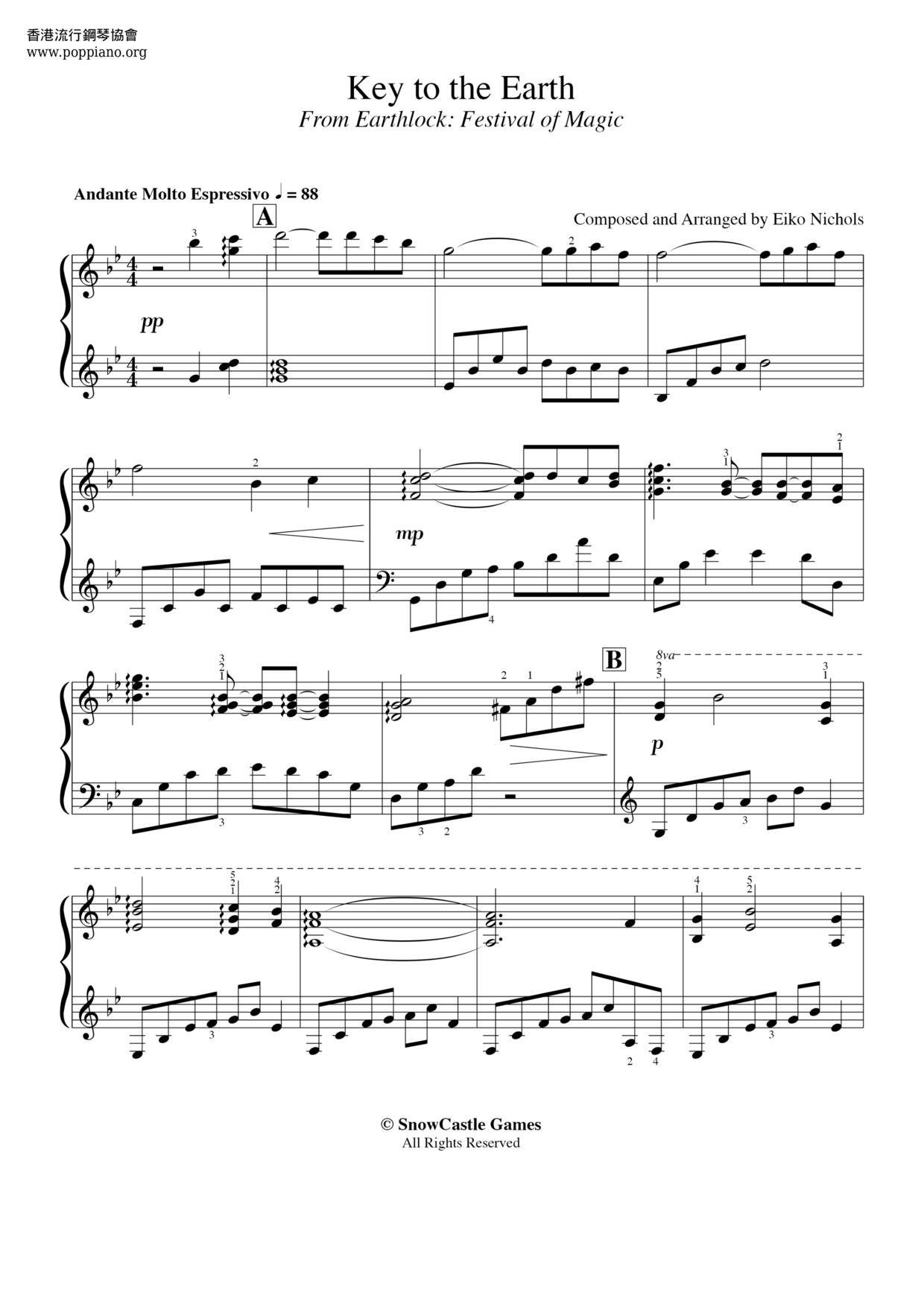 Key To The Earth - Earthlock琴谱