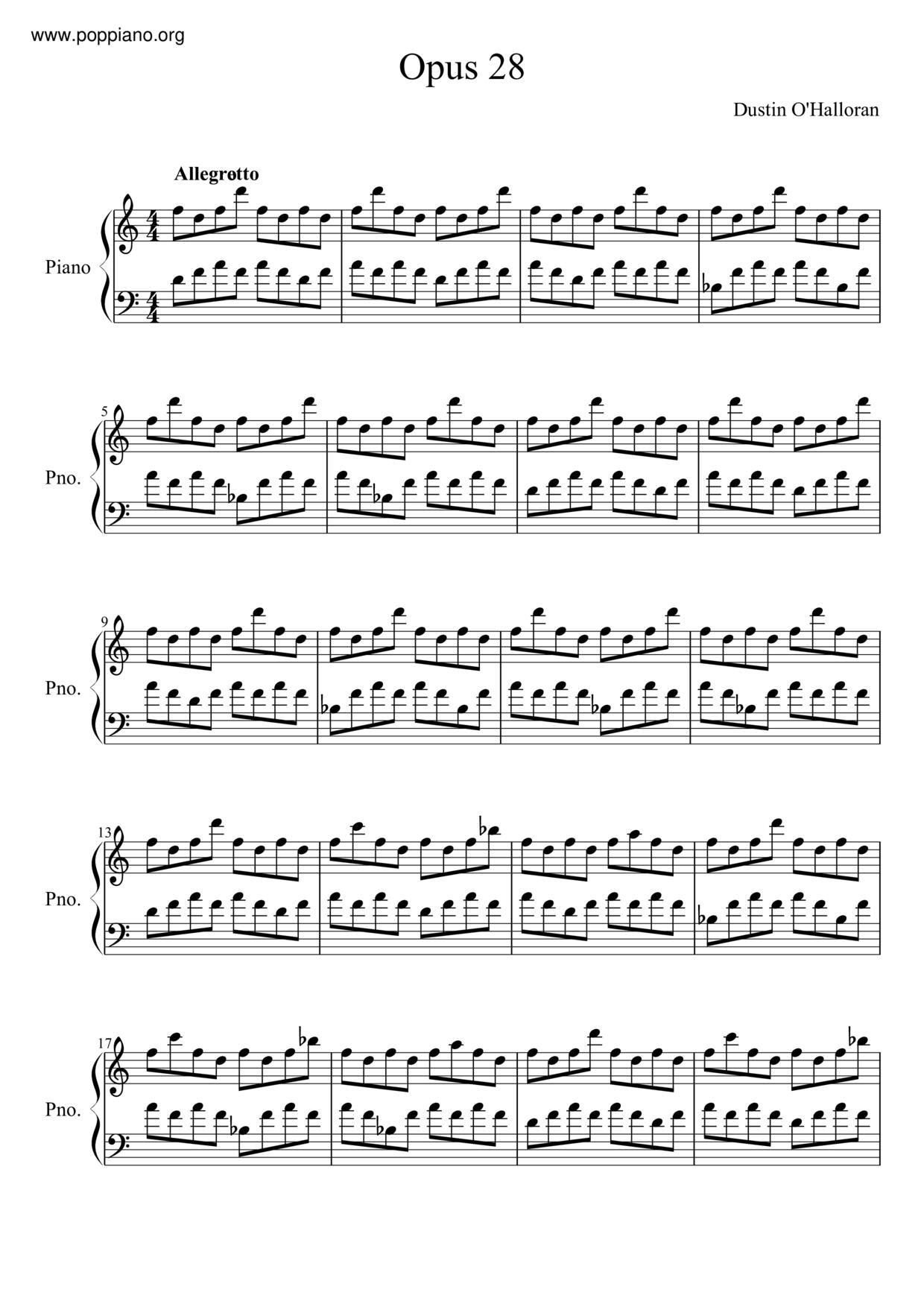 Opus 28琴谱