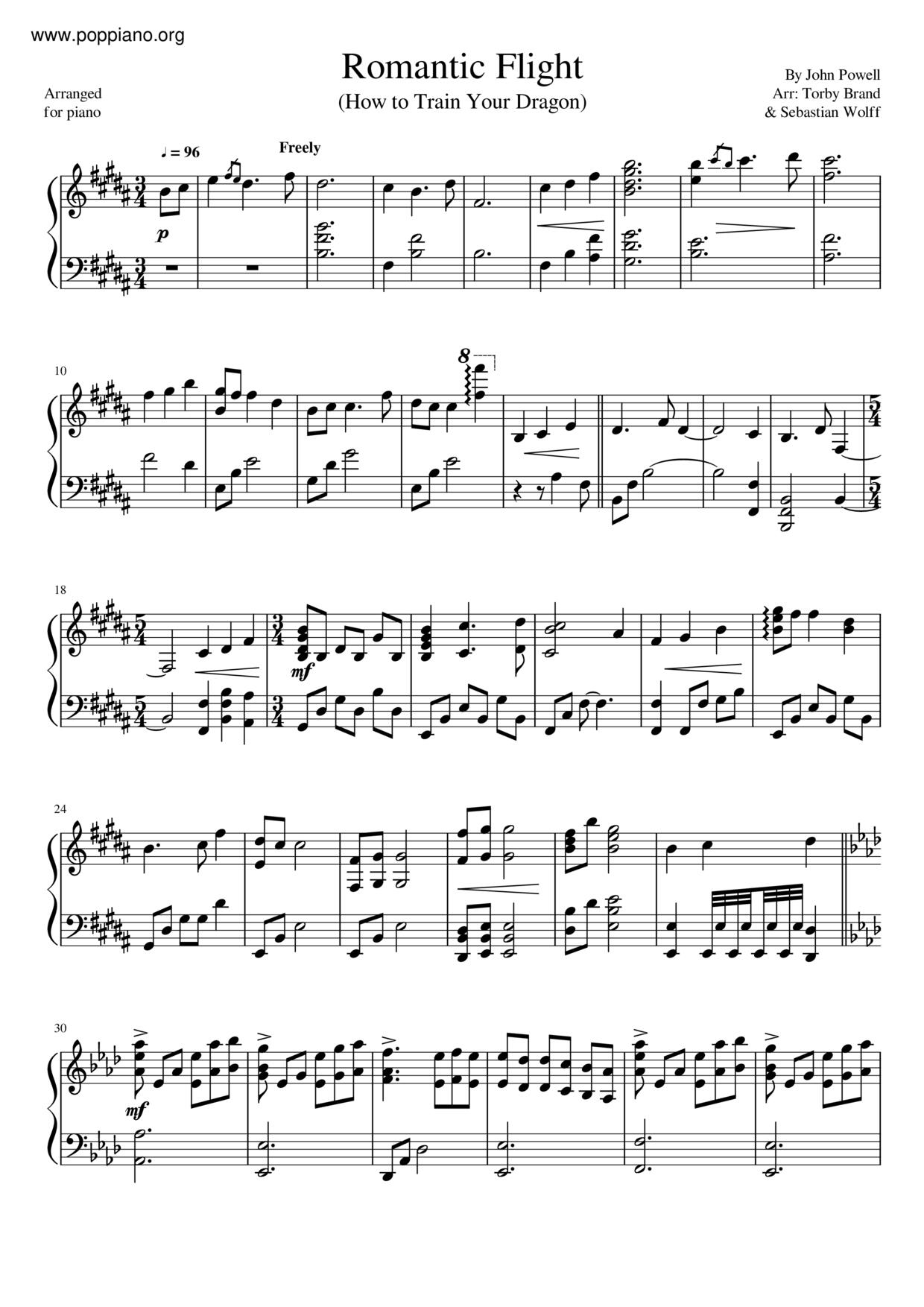 Romantic Flight琴谱