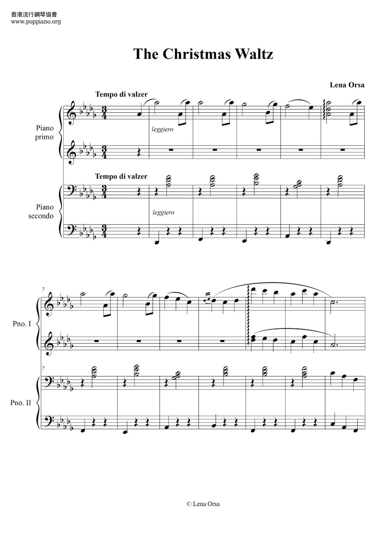 The Christmas Waltz琴谱