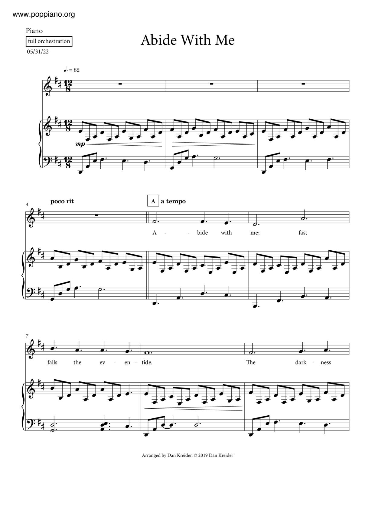 Abide With Me琴谱
