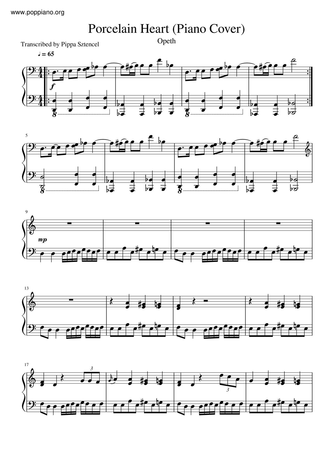 Porcelain Heart琴谱