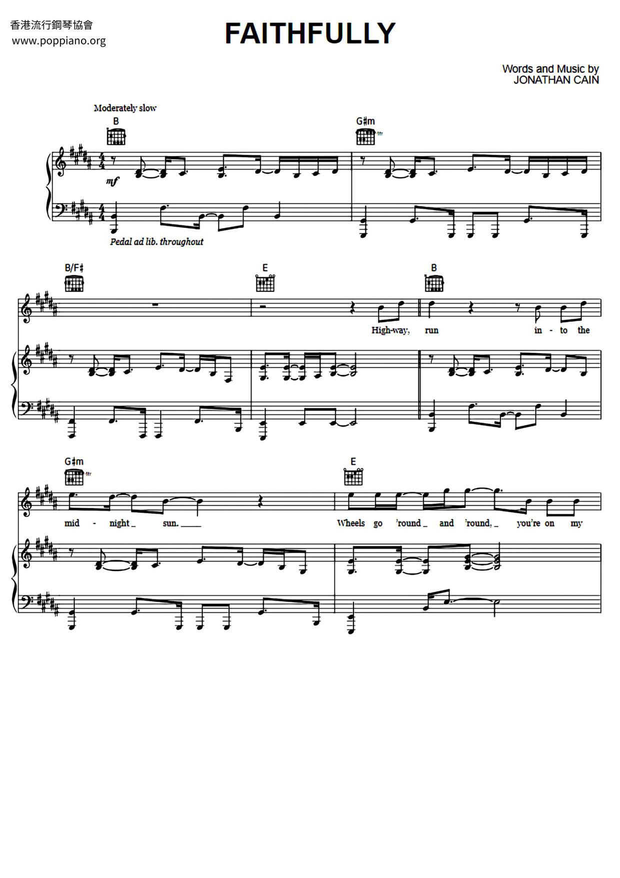 Faithfully琴谱