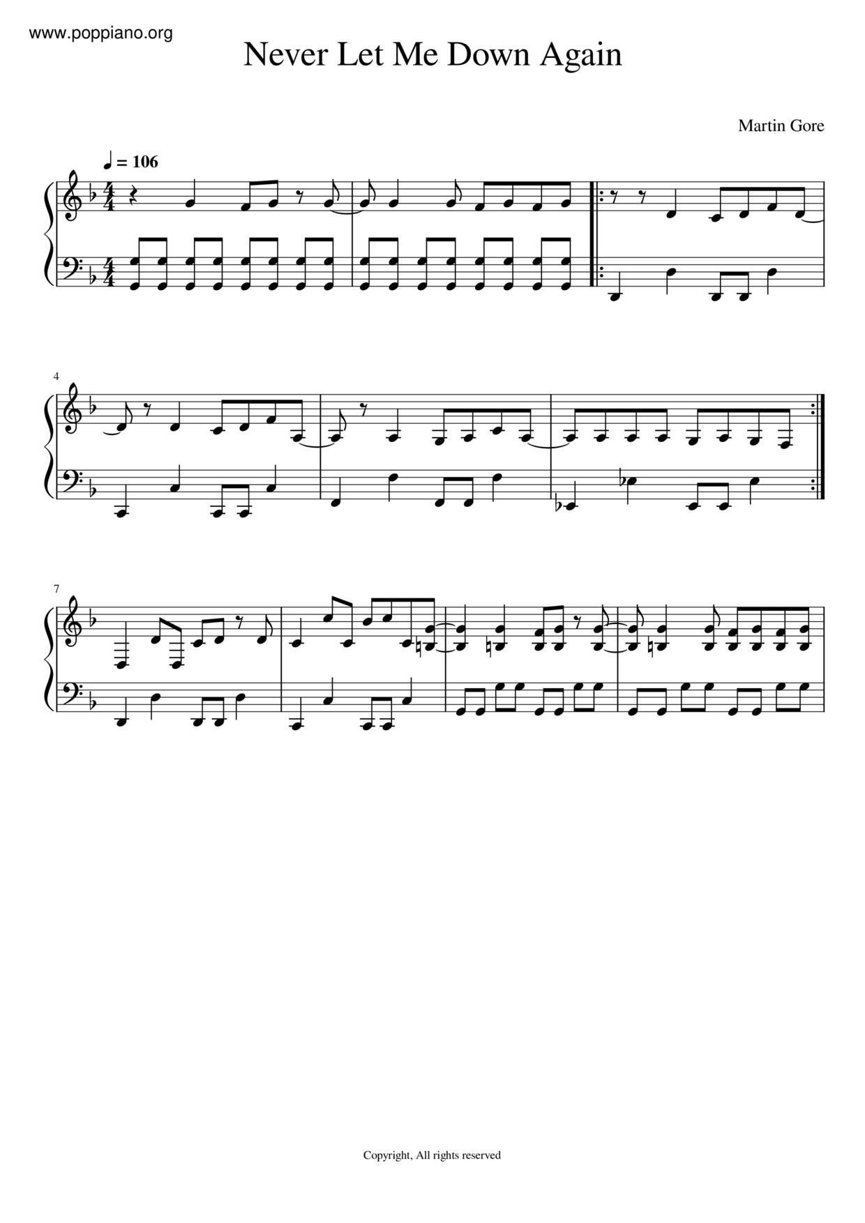 Depeche Mode Never Let Me Down Again pdf Depeche mode never let me down again pdf
