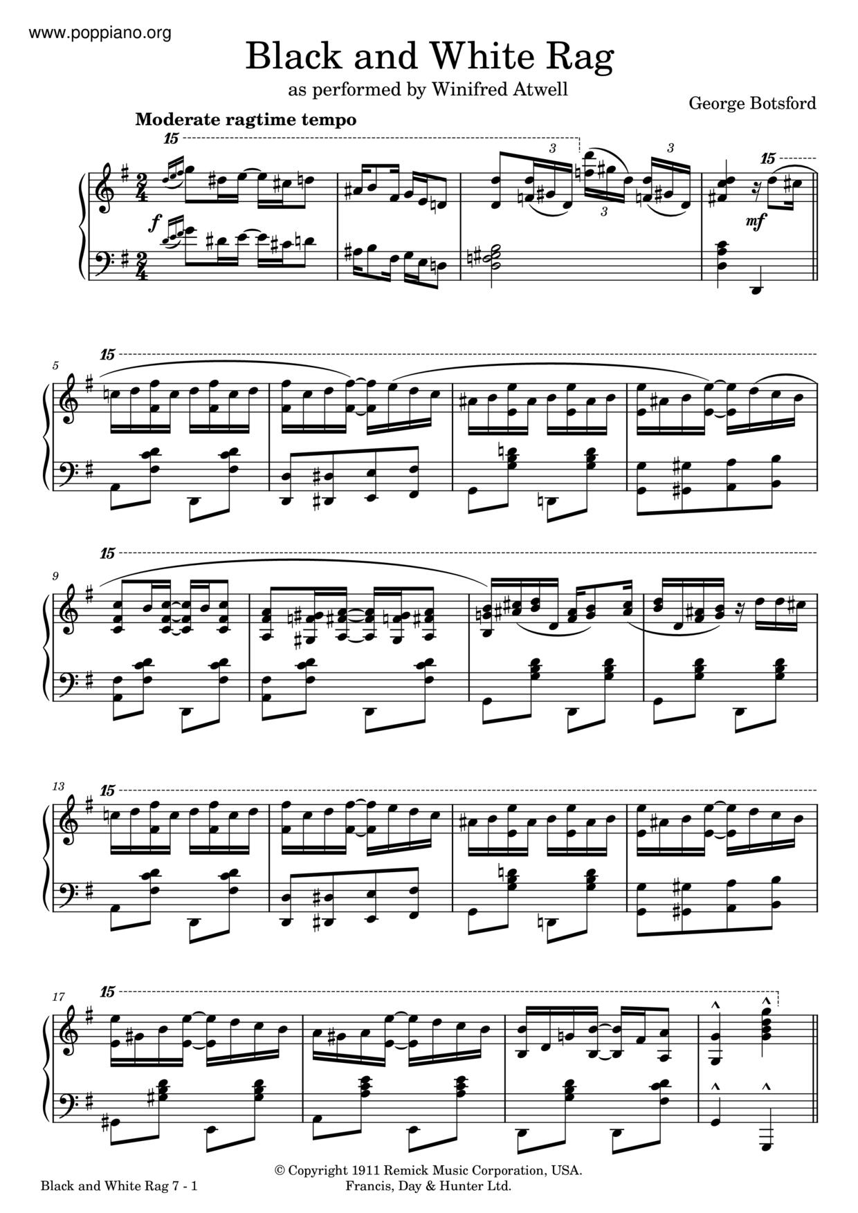 Black And White Rag琴谱