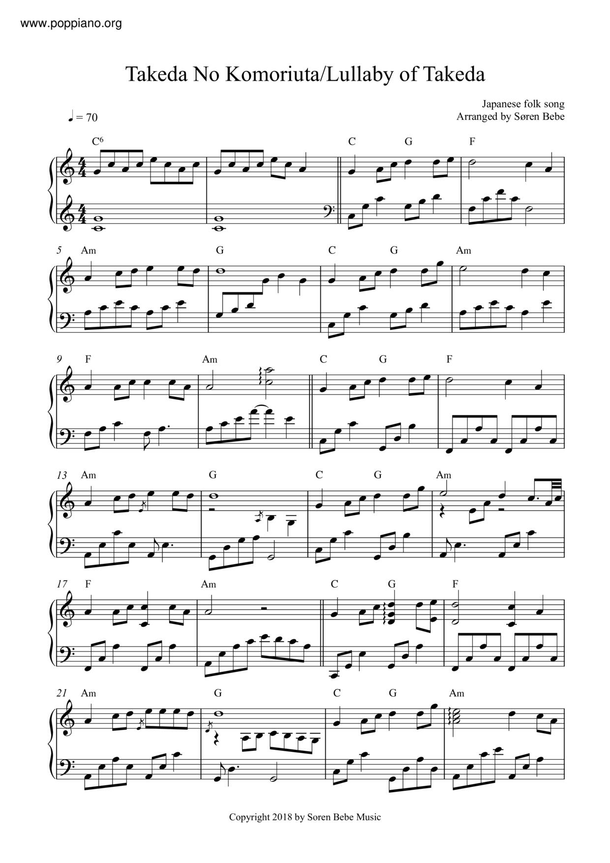 Lullaby Of Takeda琴谱