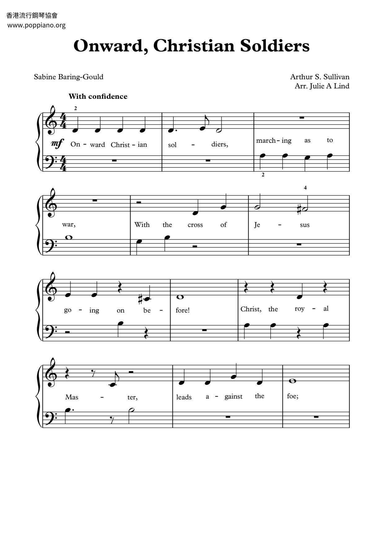 Onward, Christian Soldiers琴谱