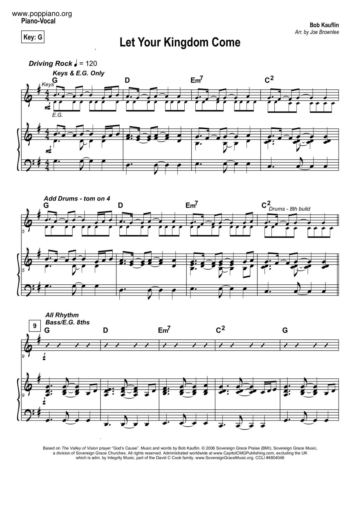 Let Your Kingdom Come琴谱