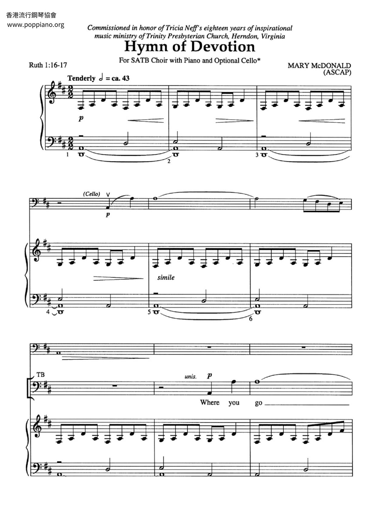 Hymn Of Devotion琴谱
