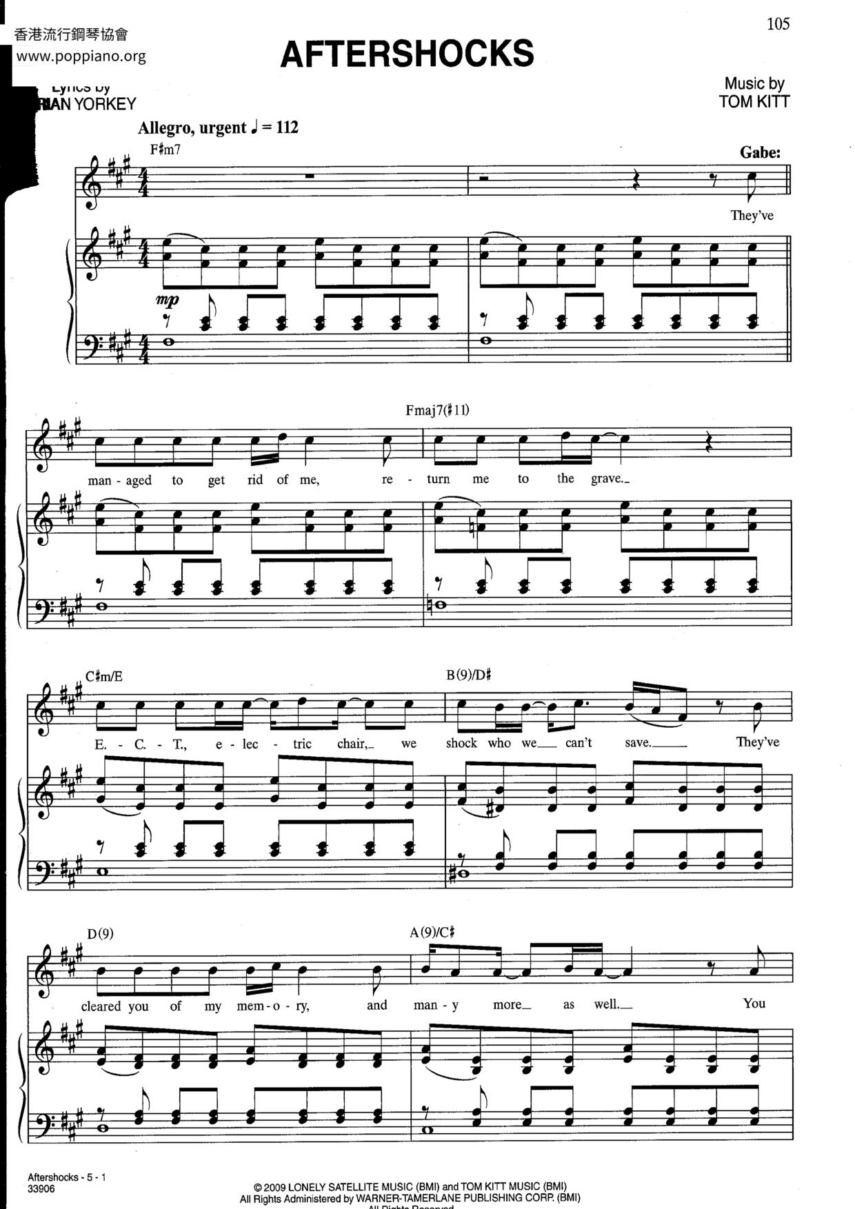 Aftershocks琴谱