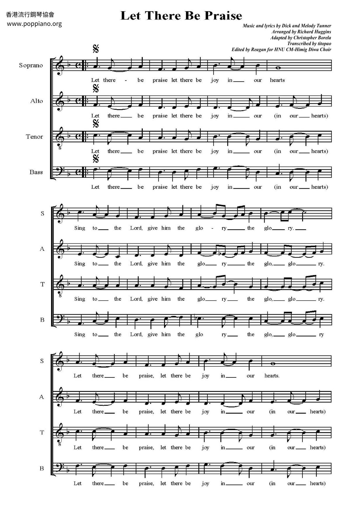 Let There Be Praise琴谱