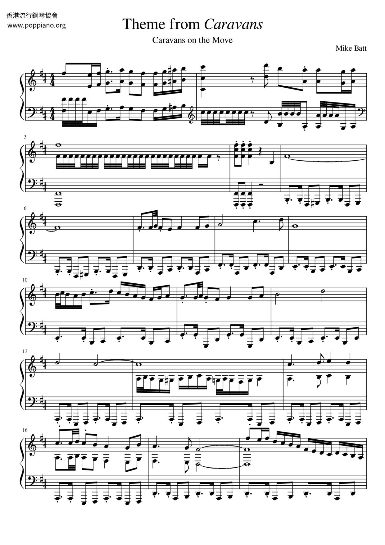 Theme From Caravans琴谱