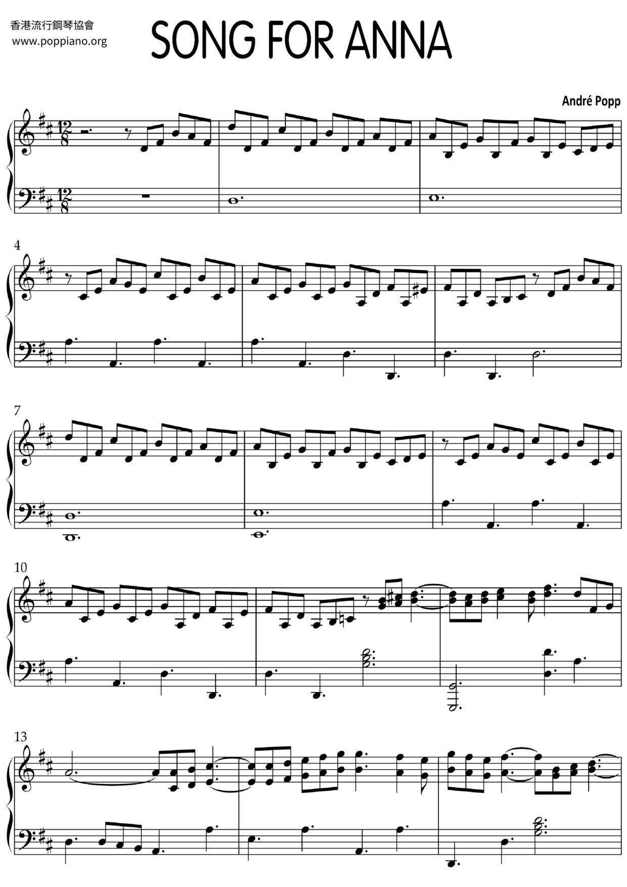 Song For Anna琴谱
