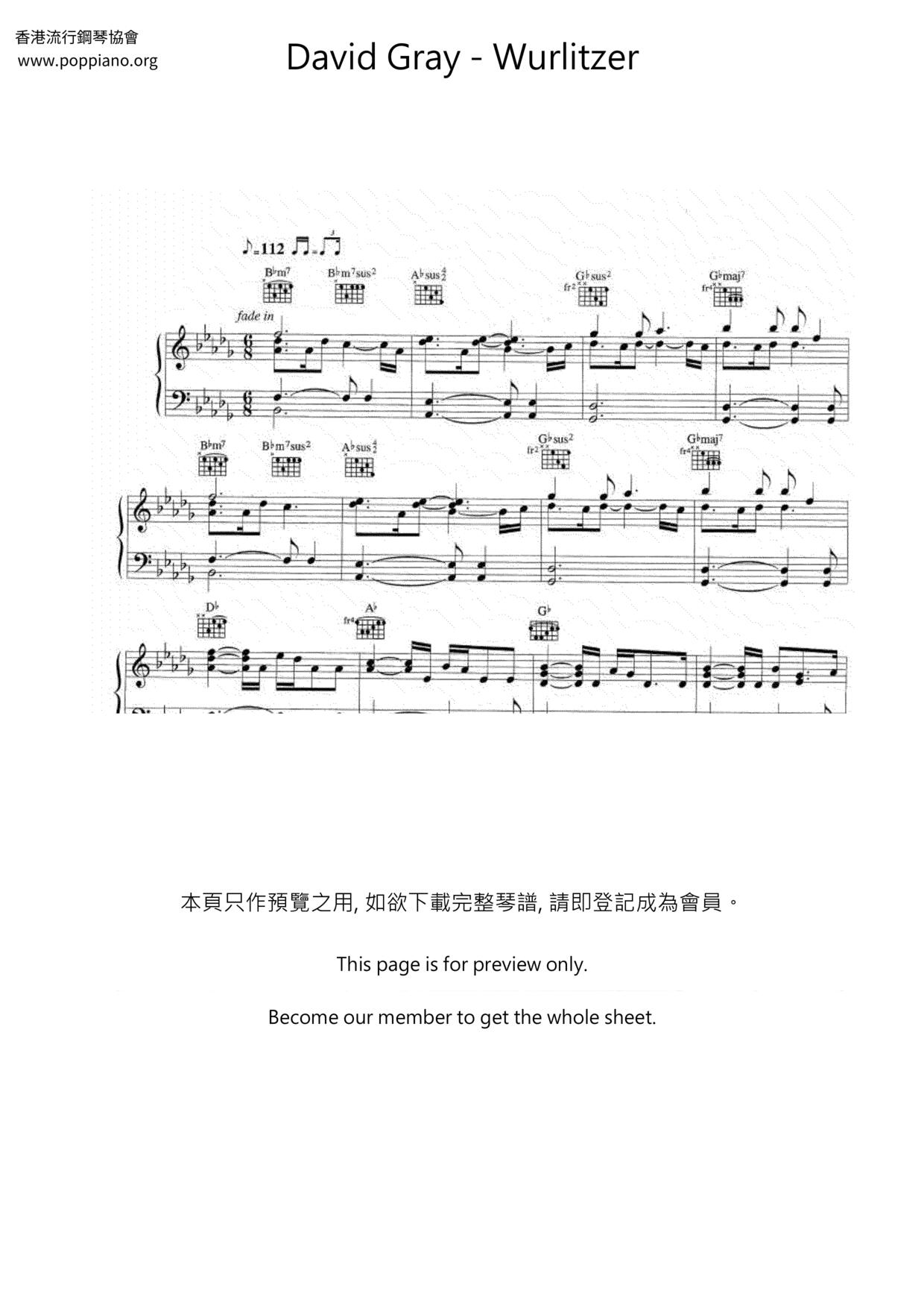 Wurlitzer琴谱