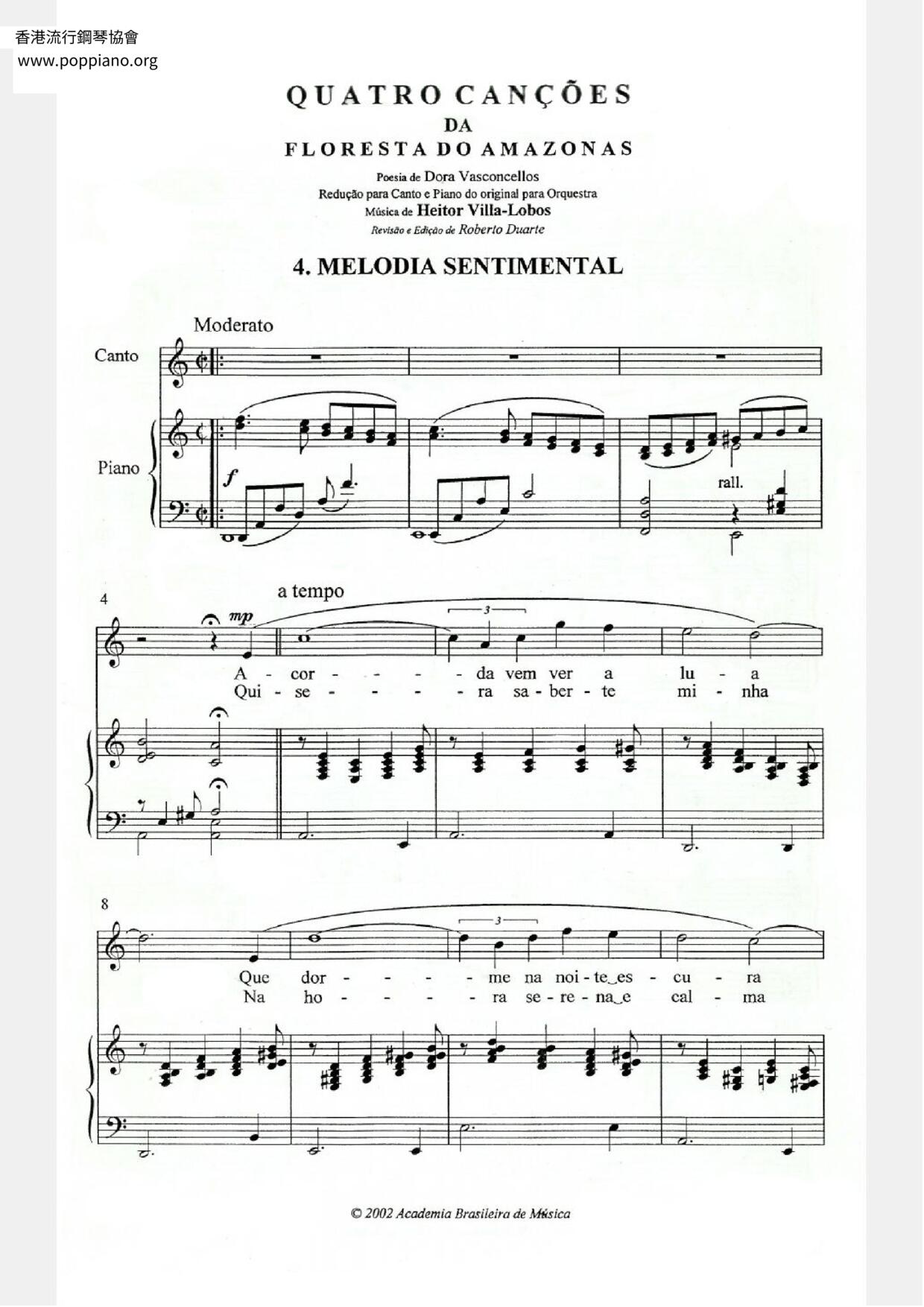 Melodia Sentimental琴谱