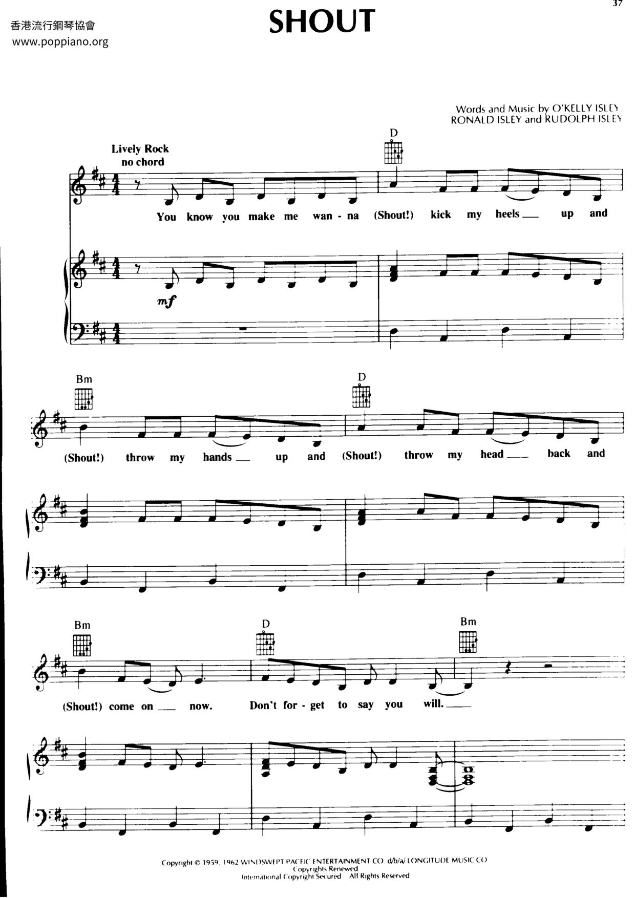 Shout (Sister Act)琴谱