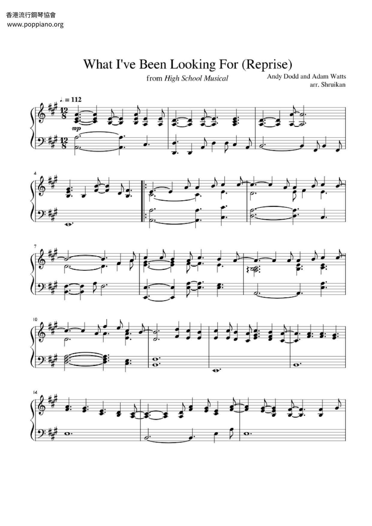 What I've Been Looking For琴谱