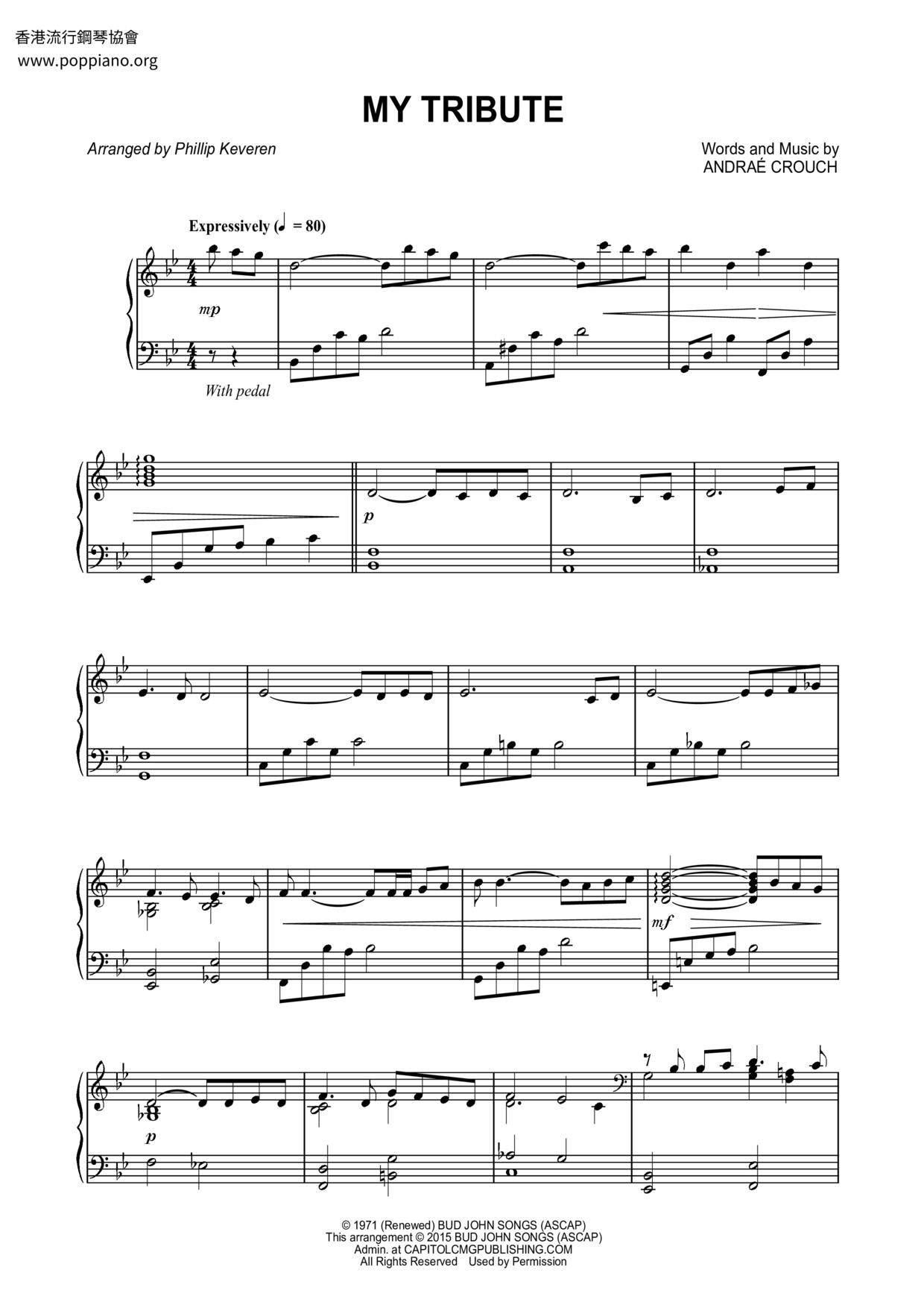 My Tribute琴谱