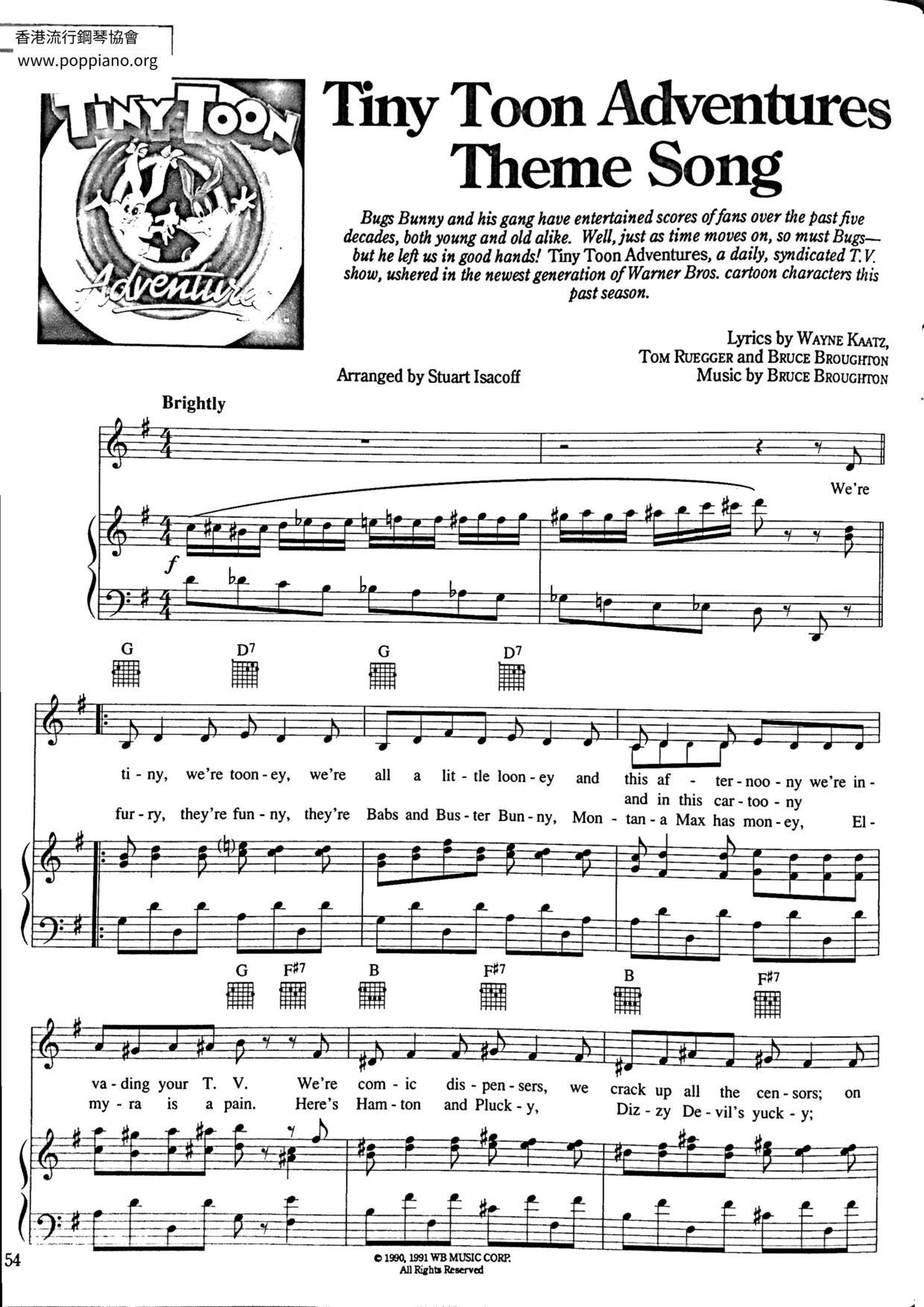 Tiny Toon Adventures Theme Song琴谱