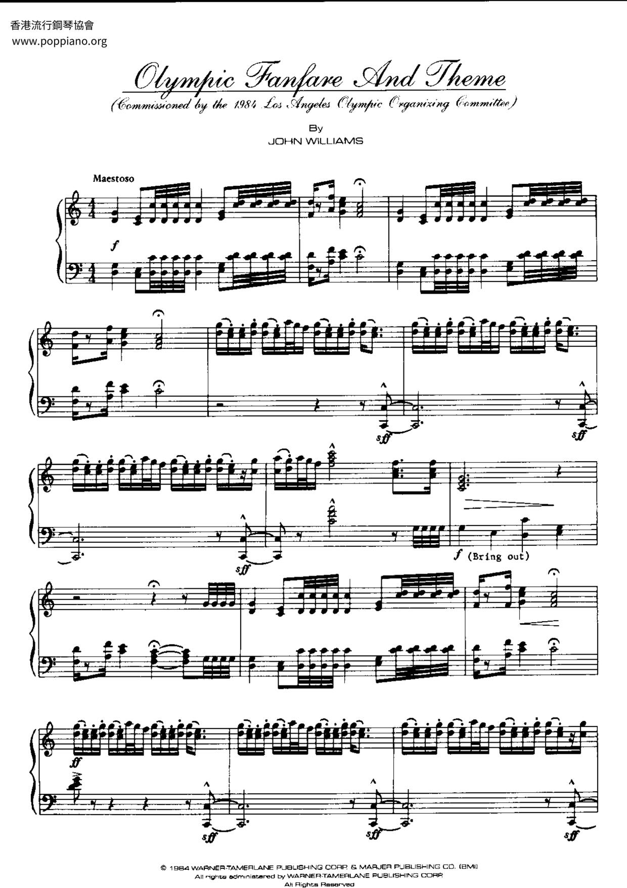 Olympic Fanfare And Theme琴谱