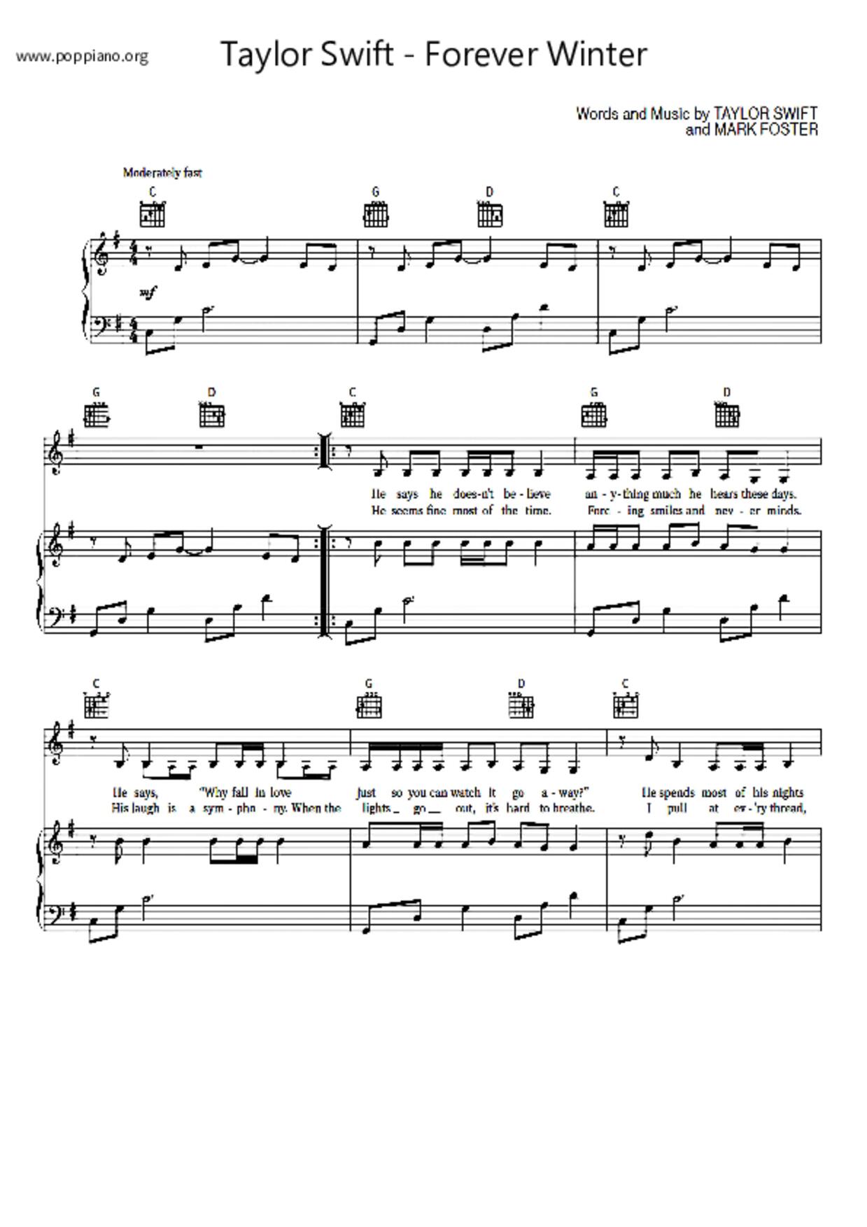 Forever Winter琴谱