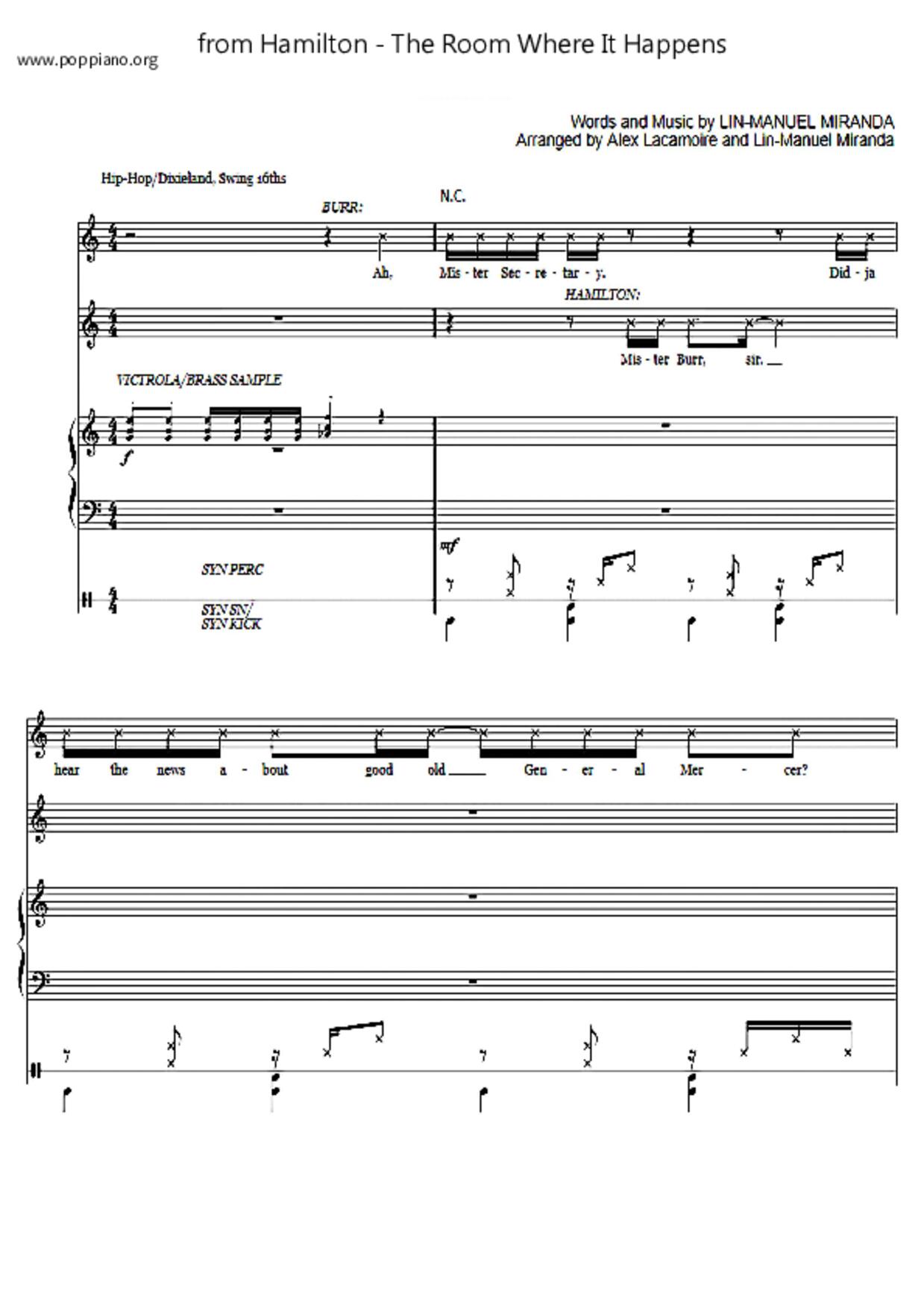 Hamilton - The Room Where It Happens琴谱