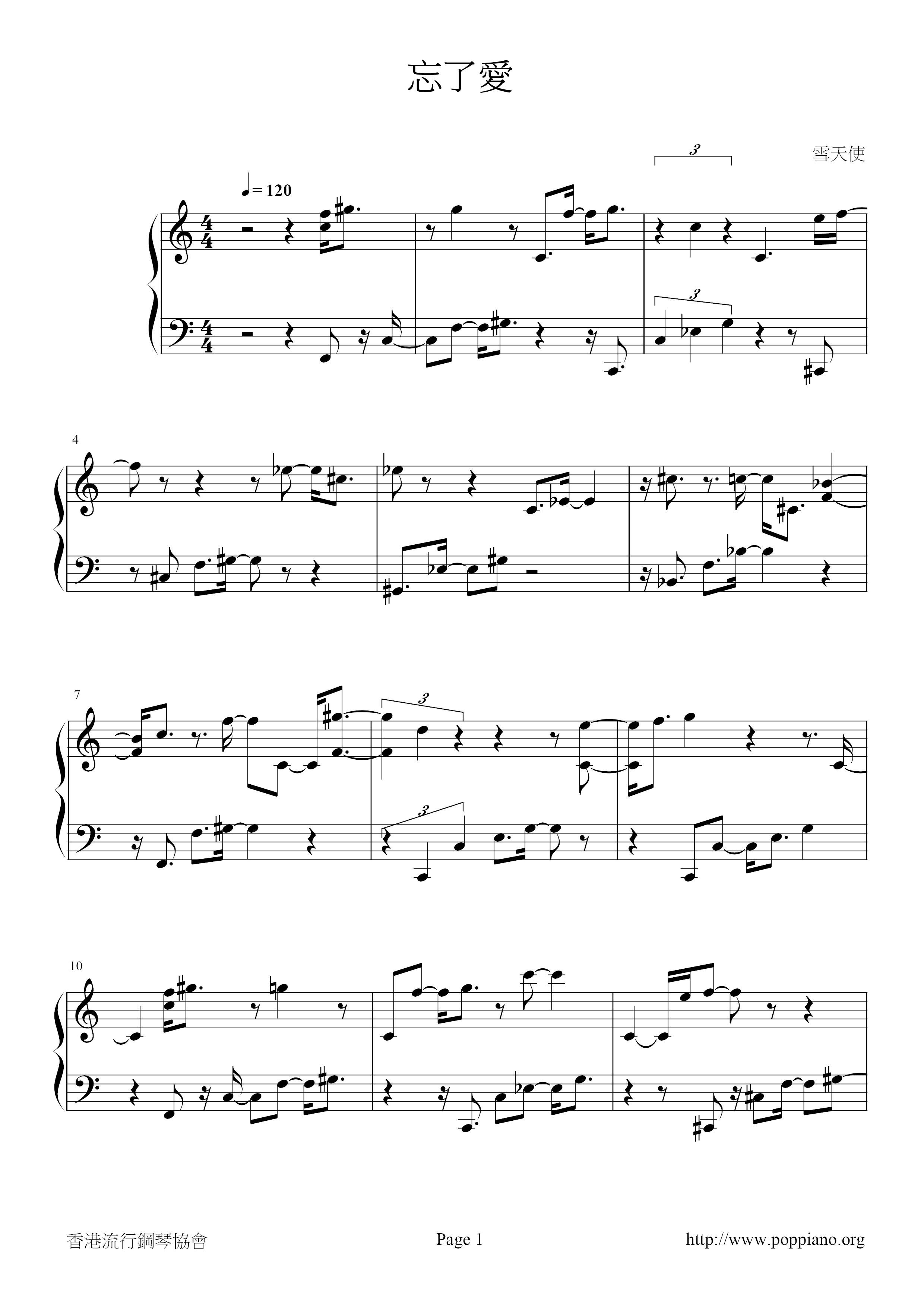 Forgot To Love Score