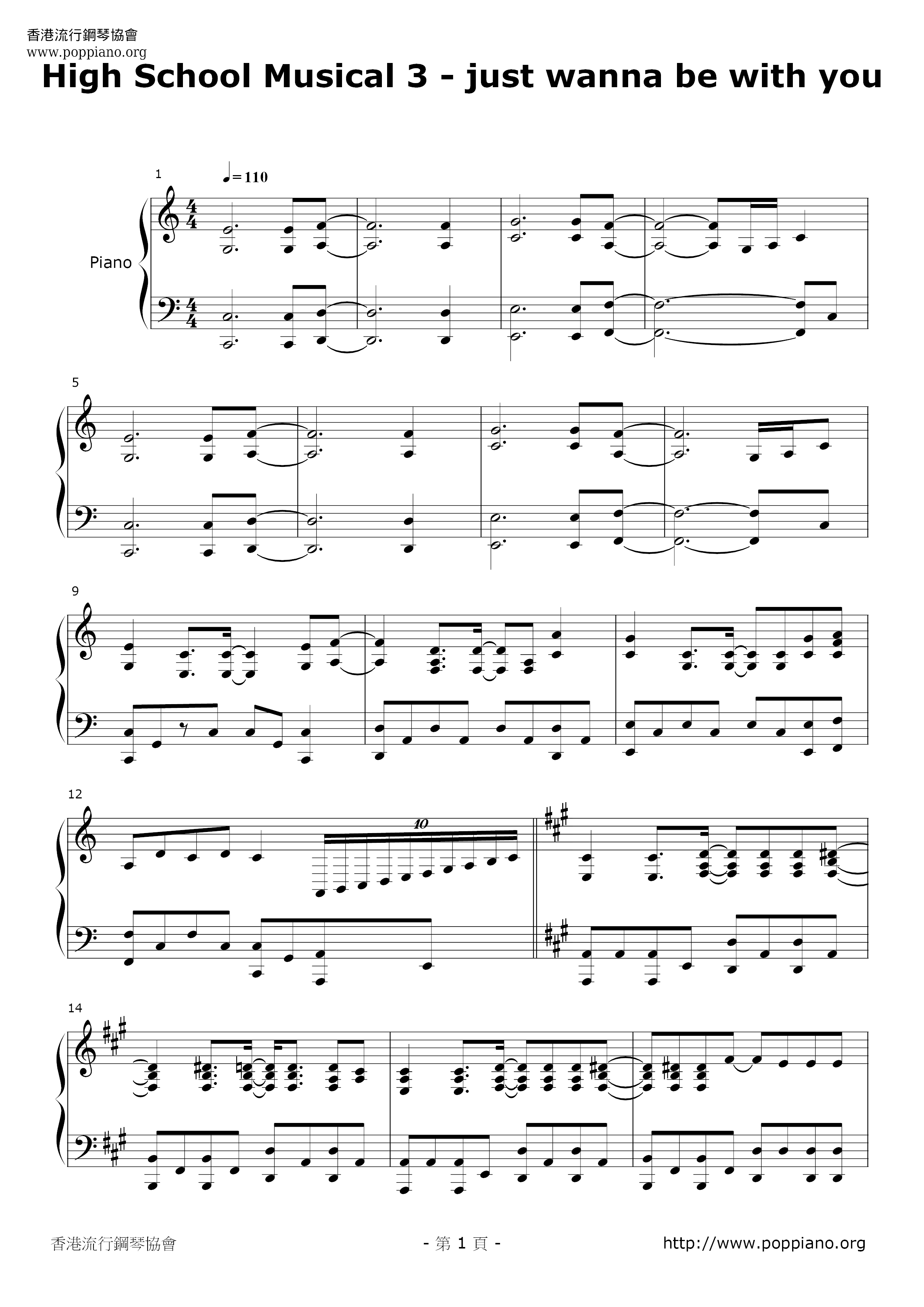 Just Wanna Be With You Score