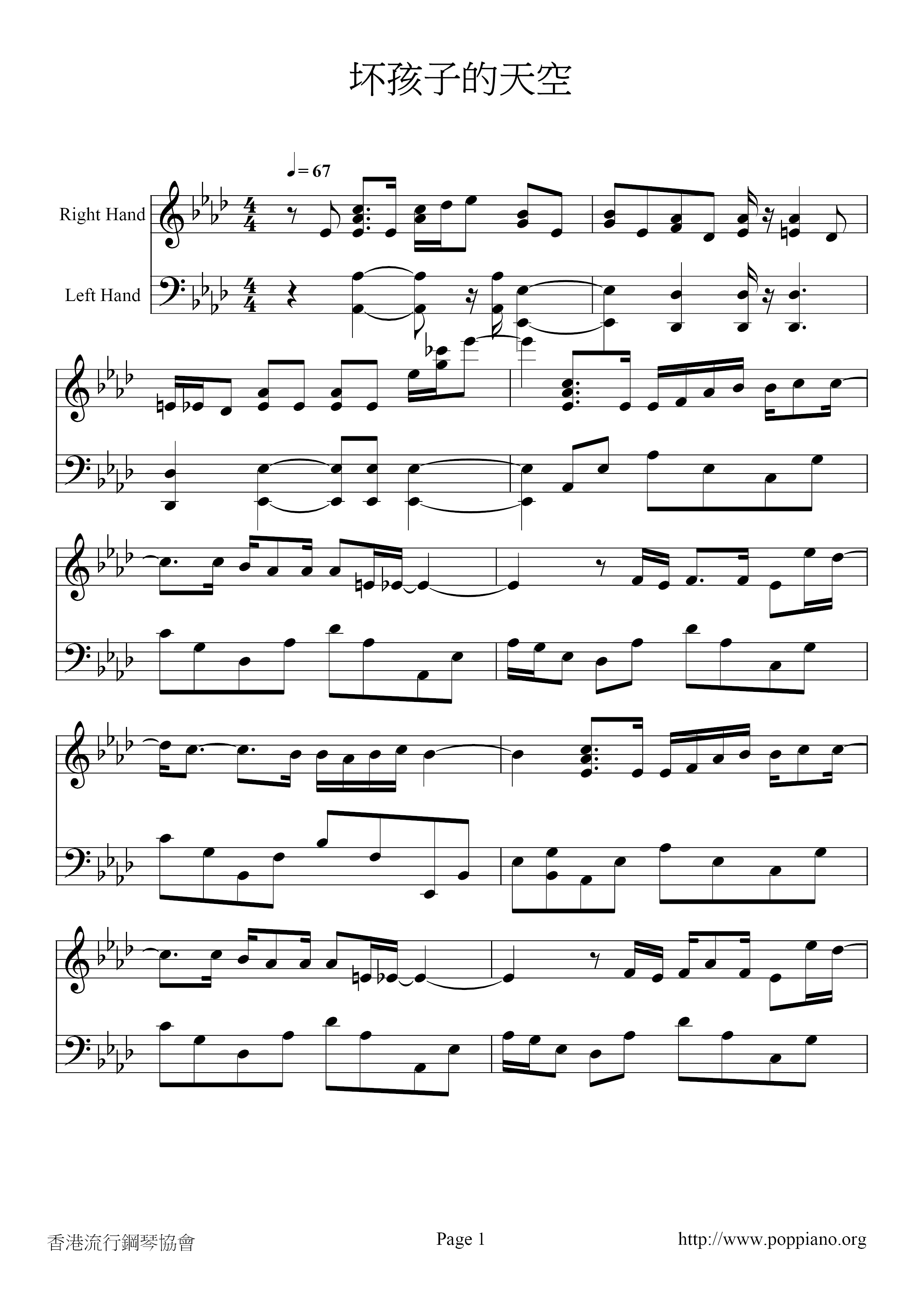 Sky Of Bad Kids Score