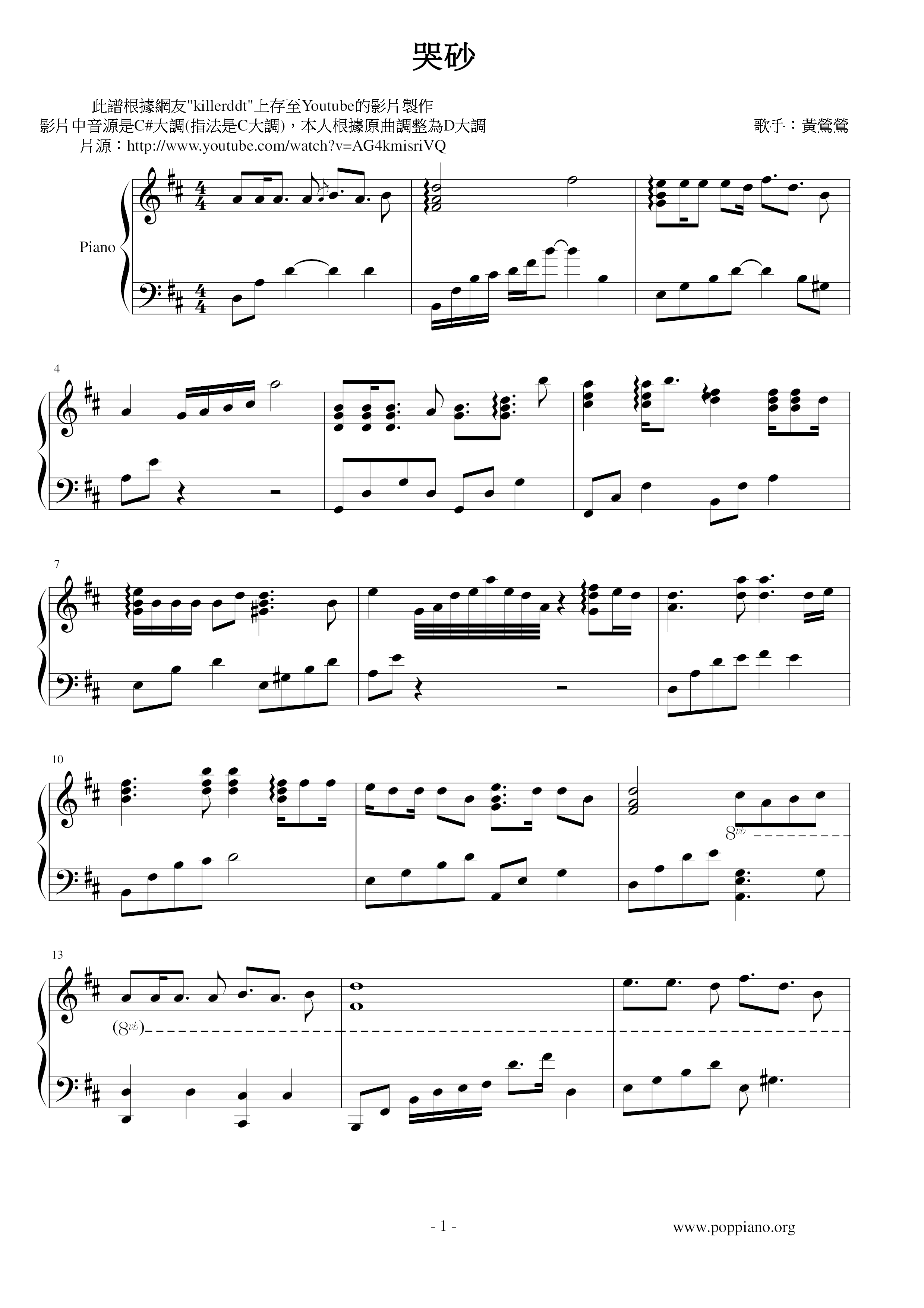 Crying Sand Score