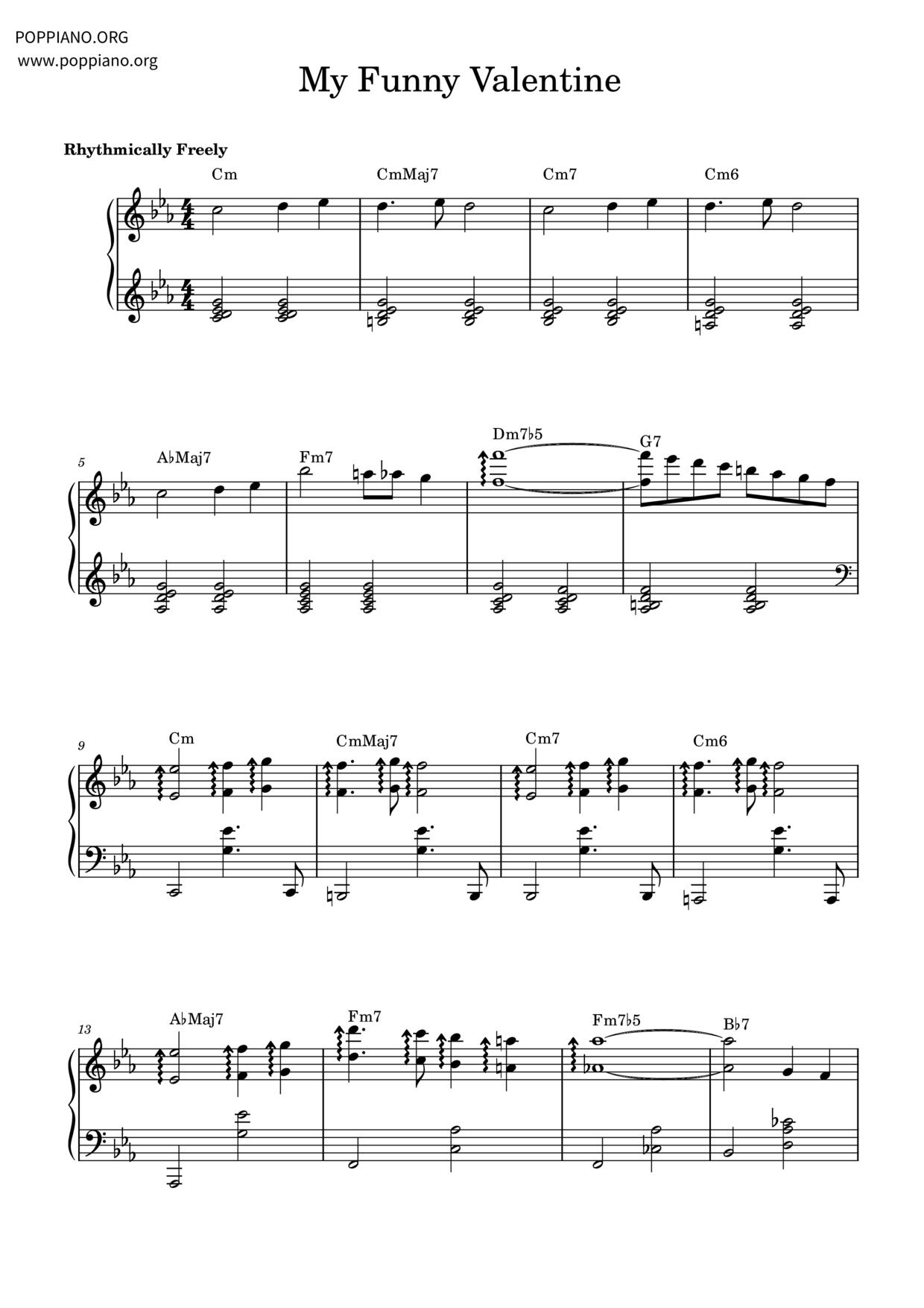 My Funny Valentine Score