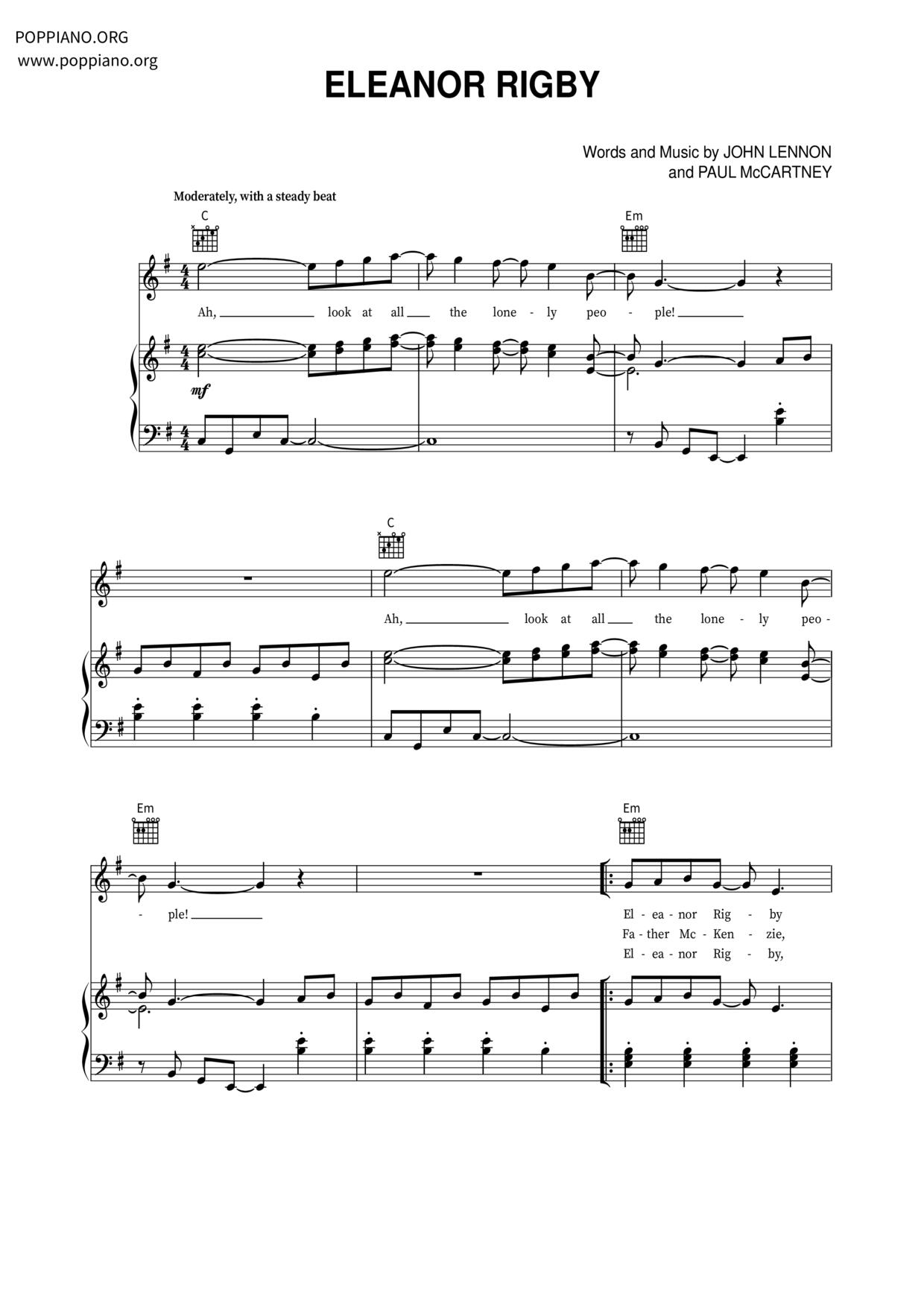 Eleanor Rigby Score