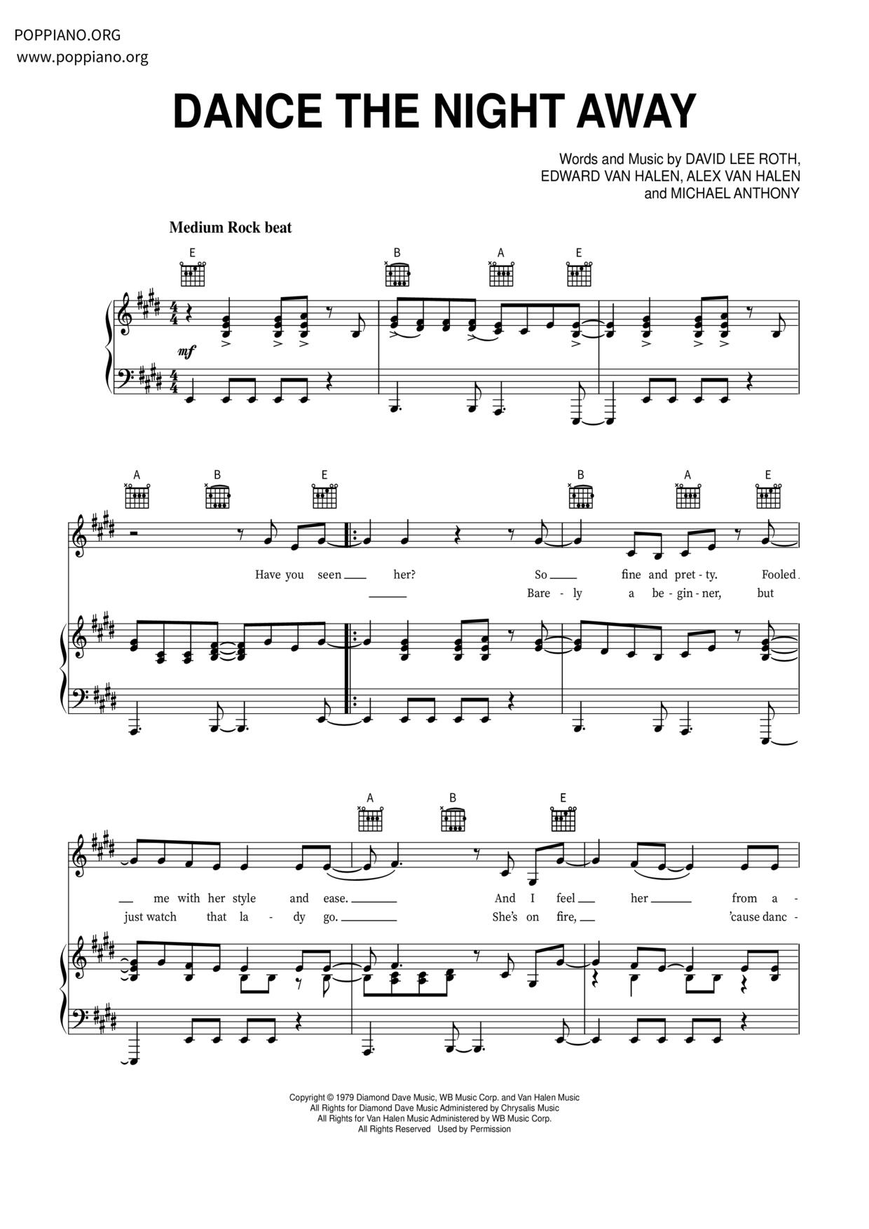Dance The Night Away Score