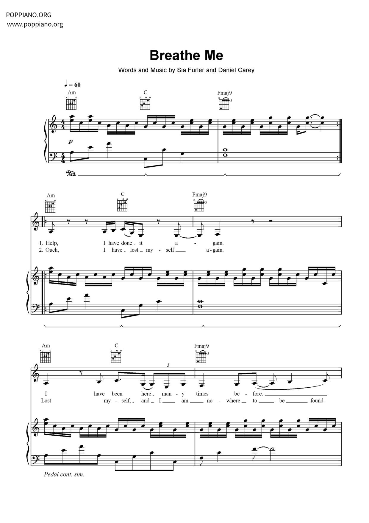 Breathe Me Score