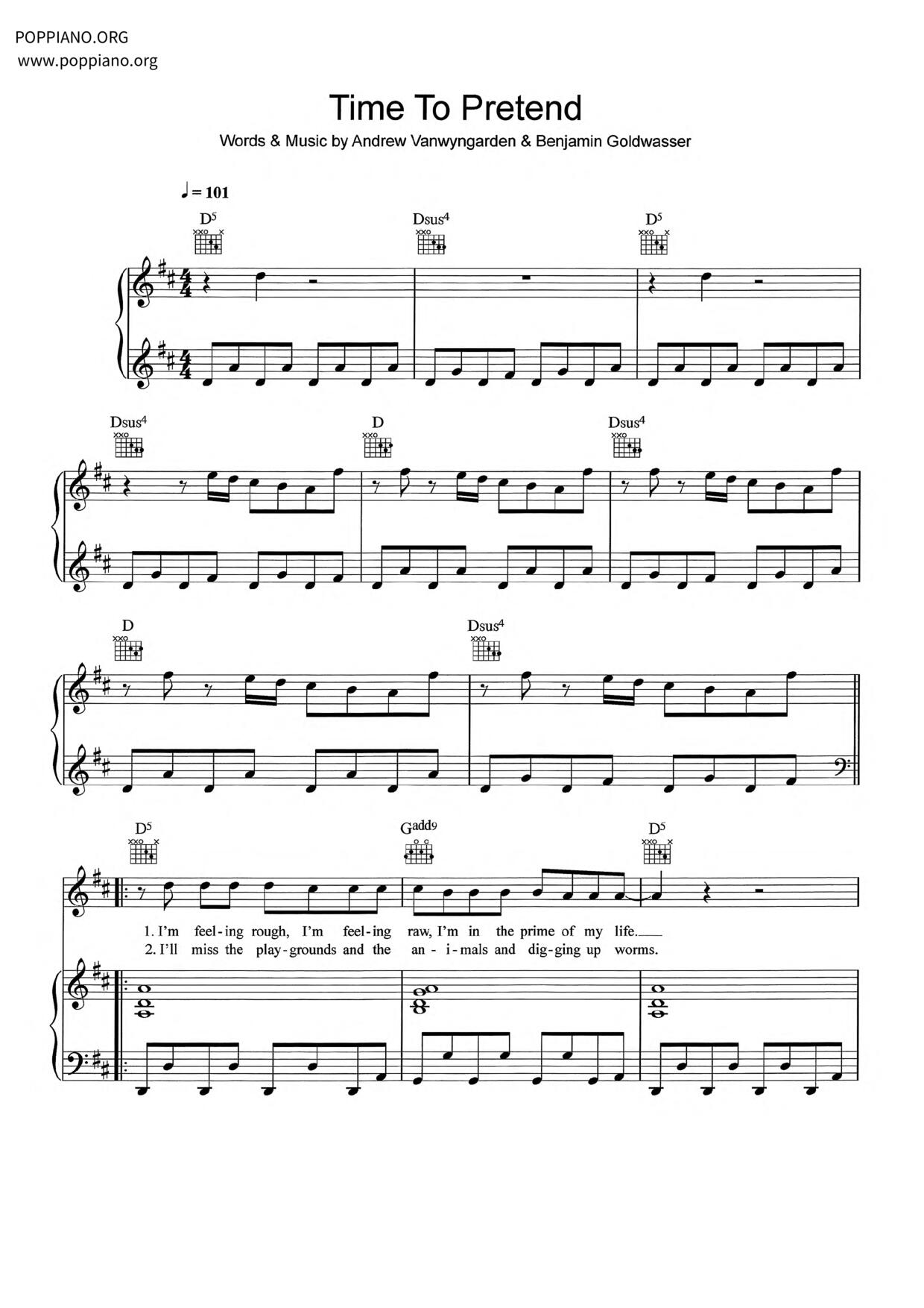 Time To Pretend Score