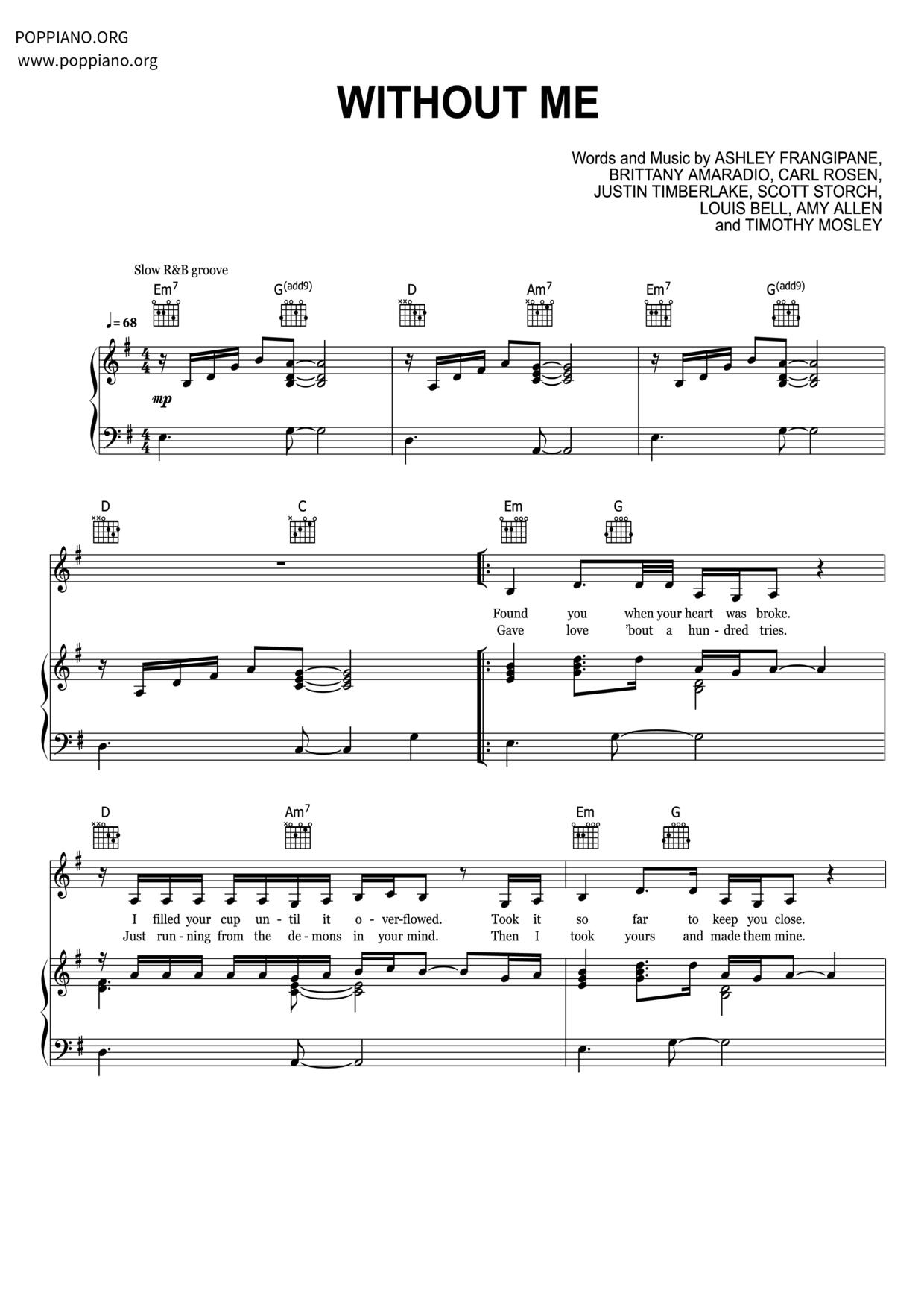 Without Me Score