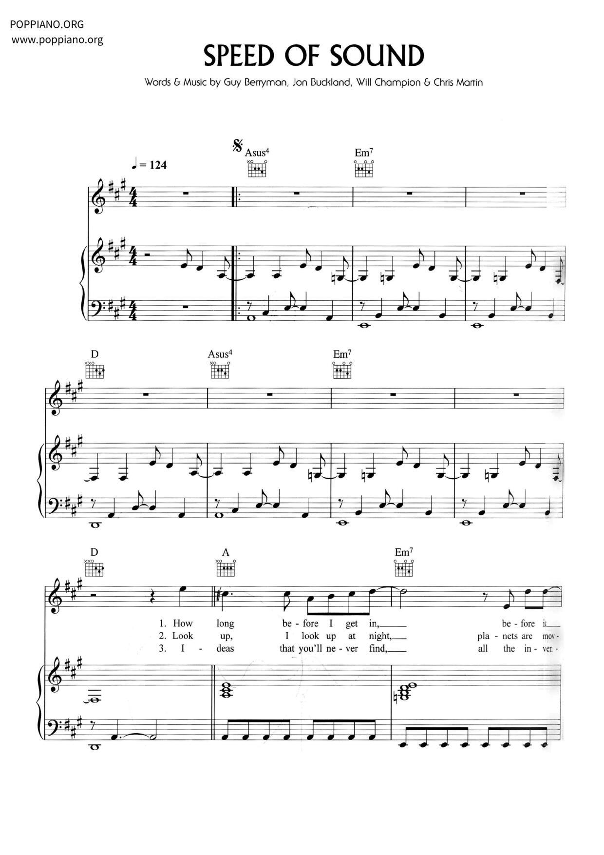Speed Of Sound Score