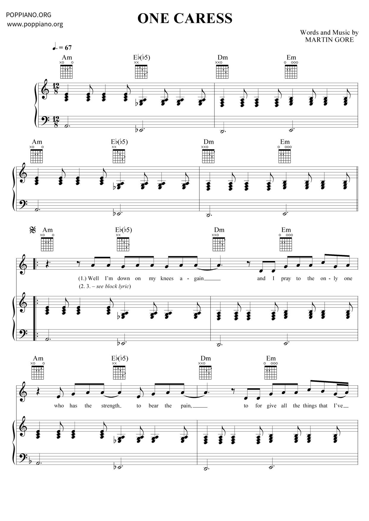 One Caress Score