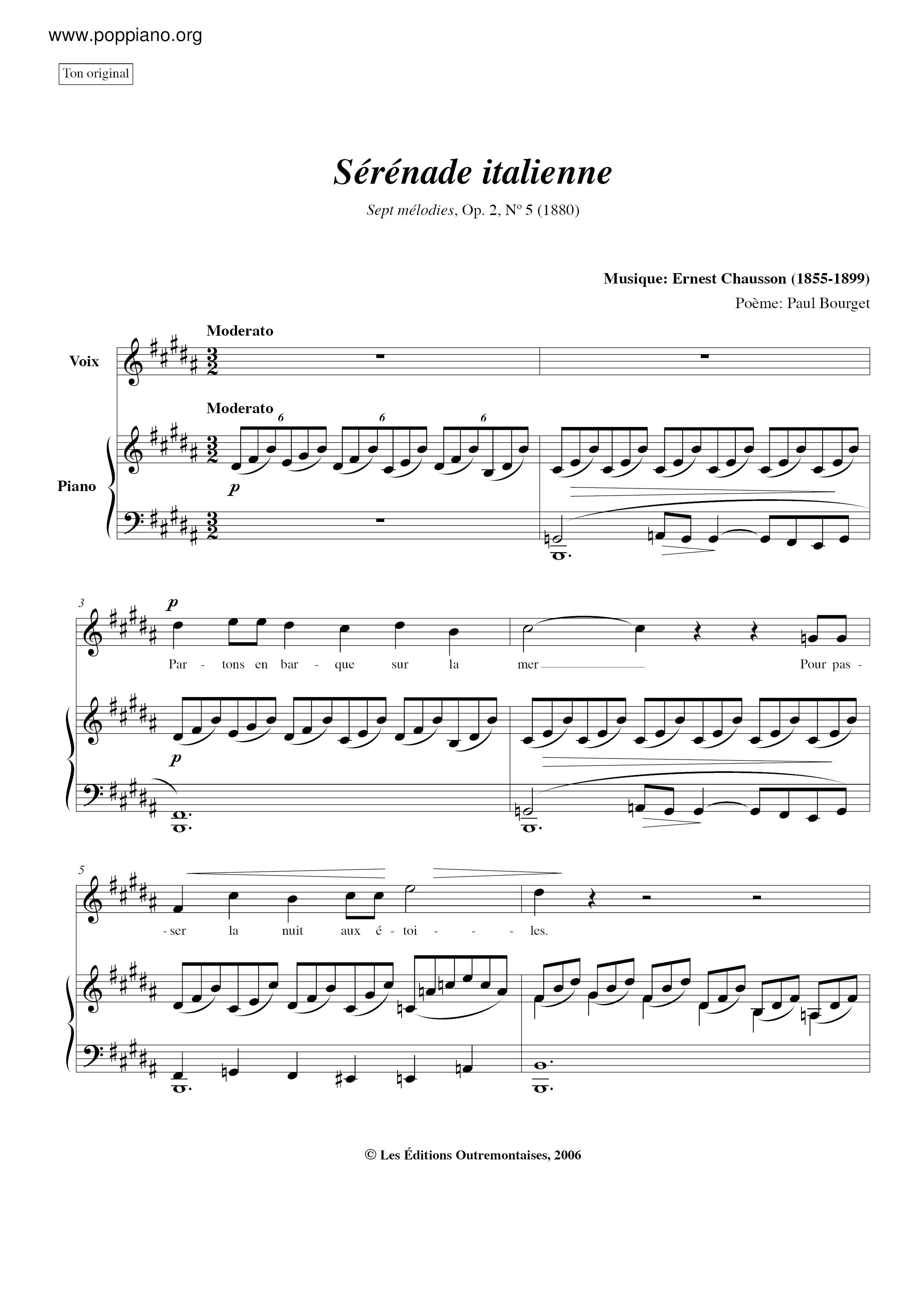 No. 5: Serenade Italienne Score