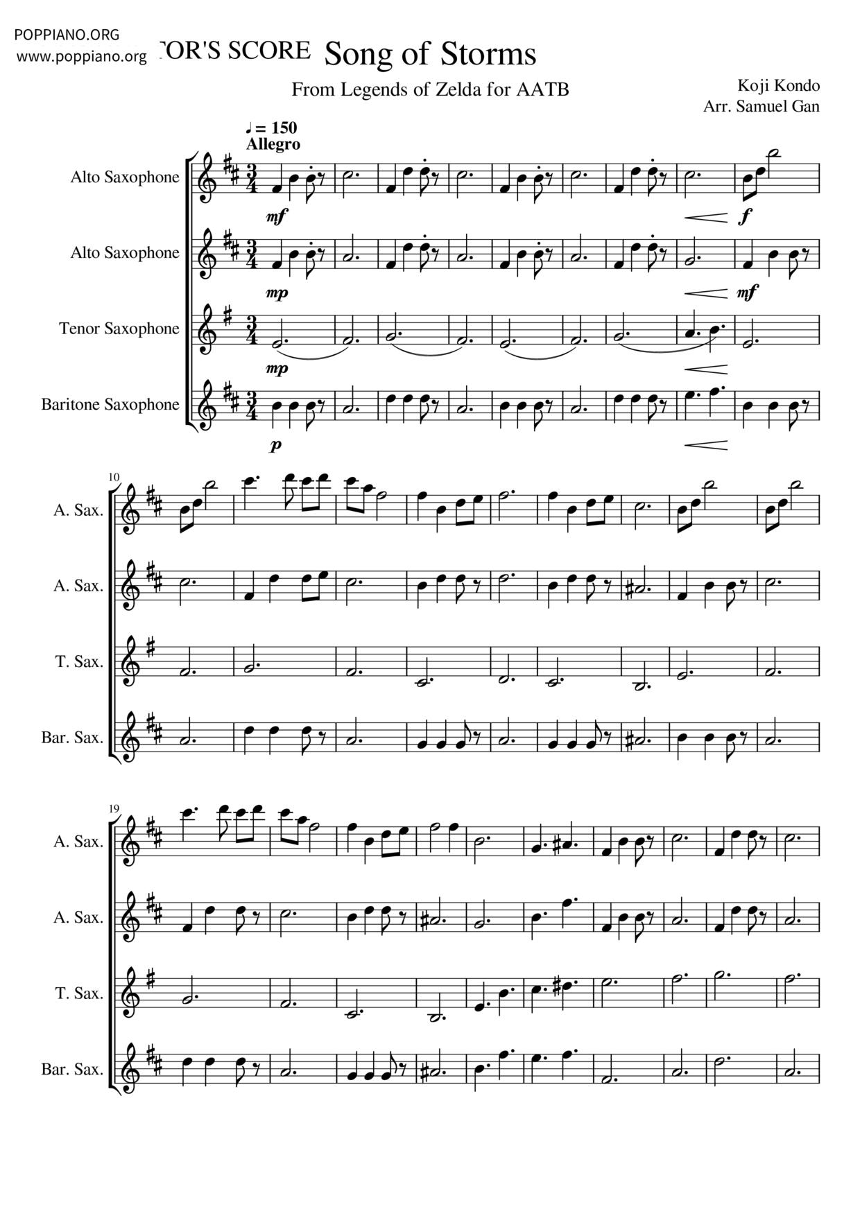 Song Of Storms Score