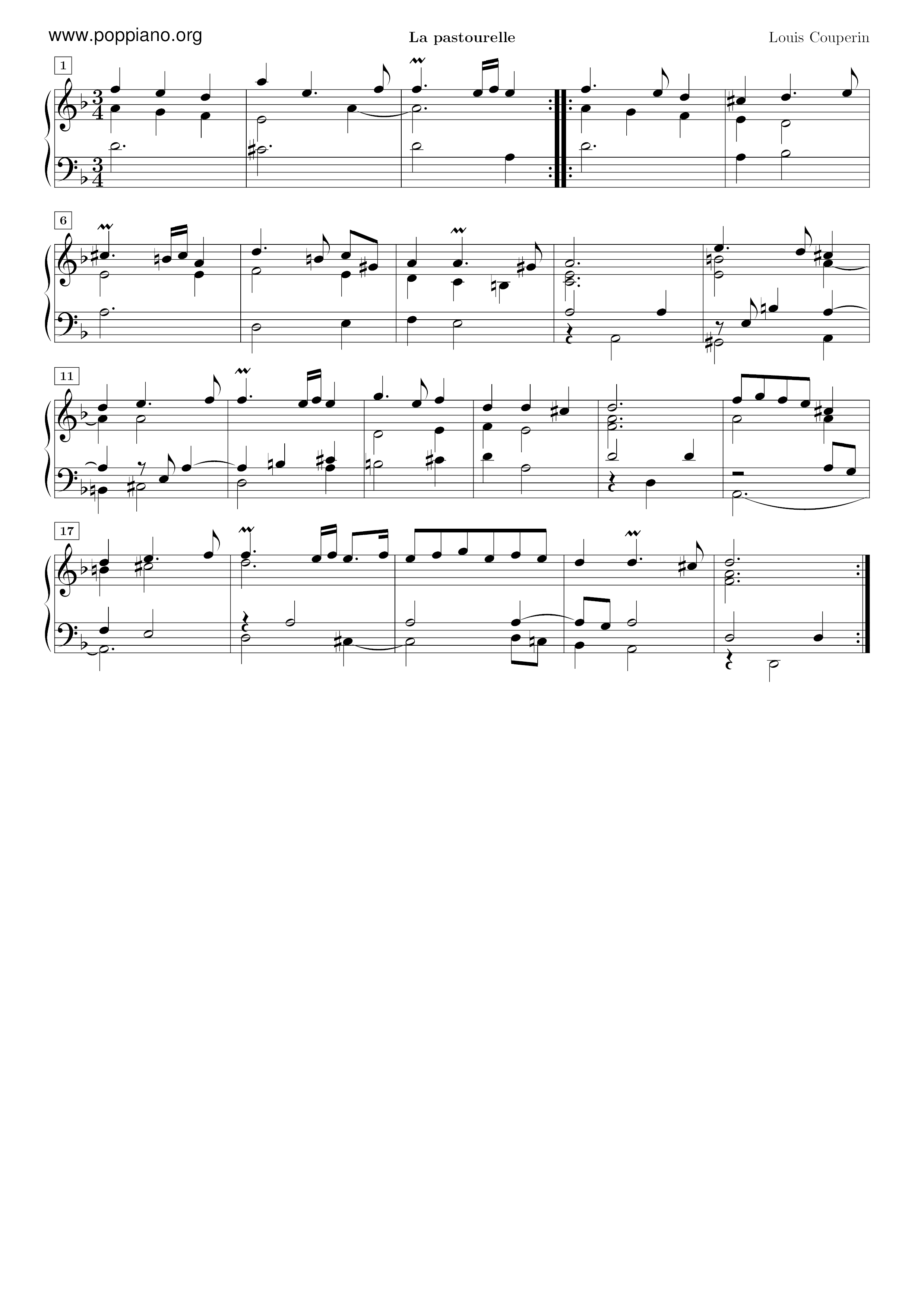 La Pastourelle Score