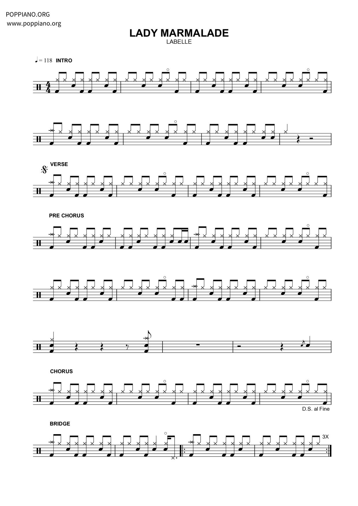 Lady Marmalade Score