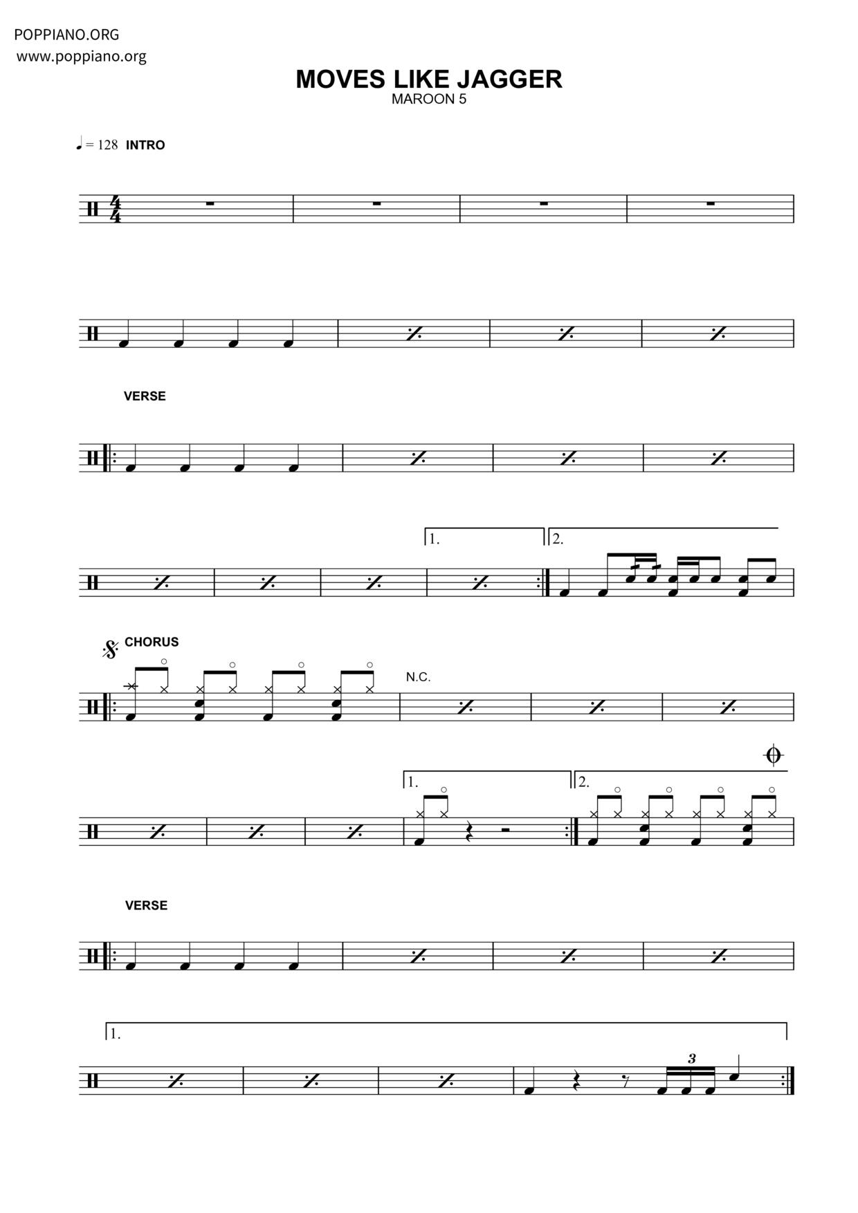 Moves Like Jagger Score