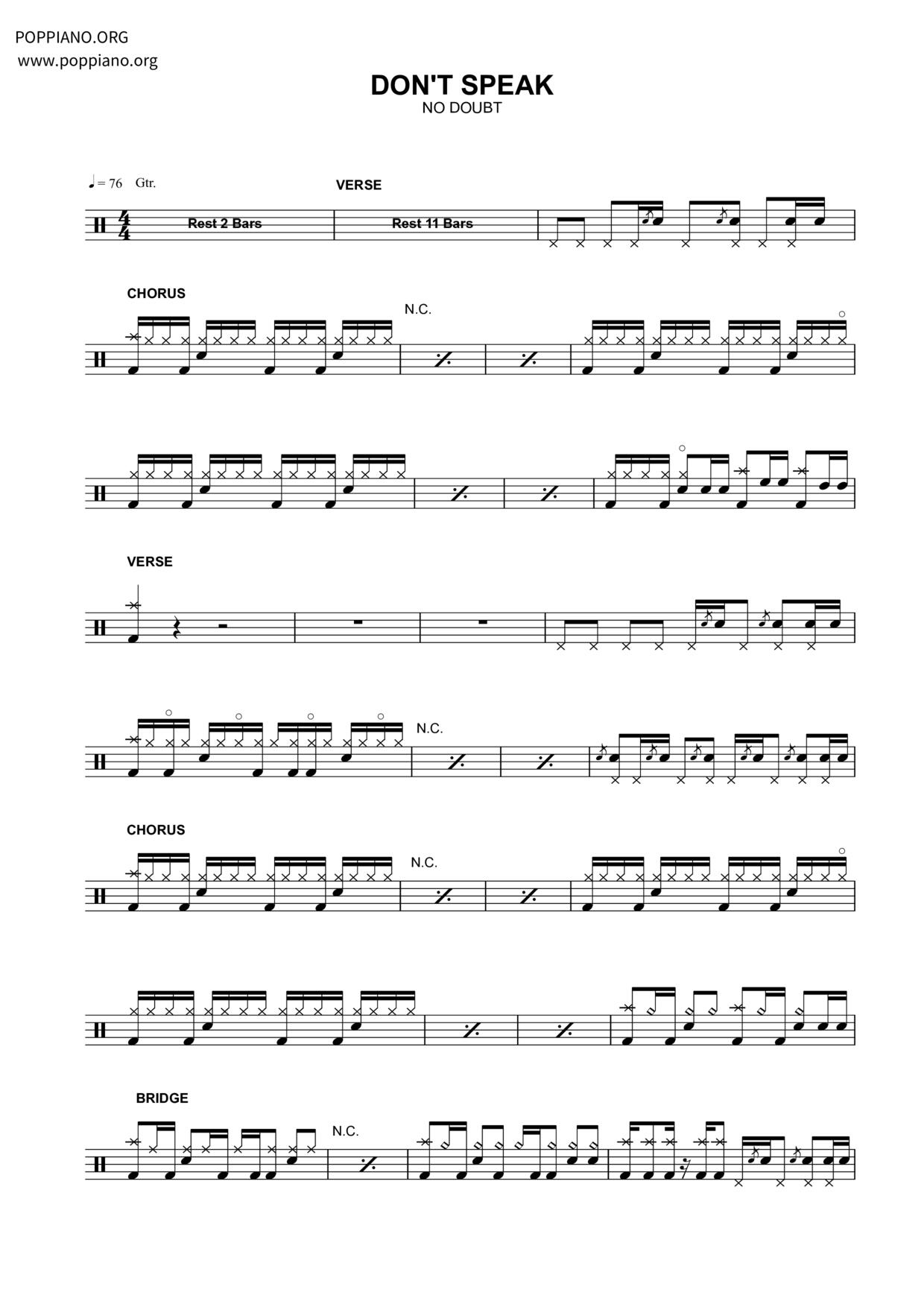Don't Speak Score